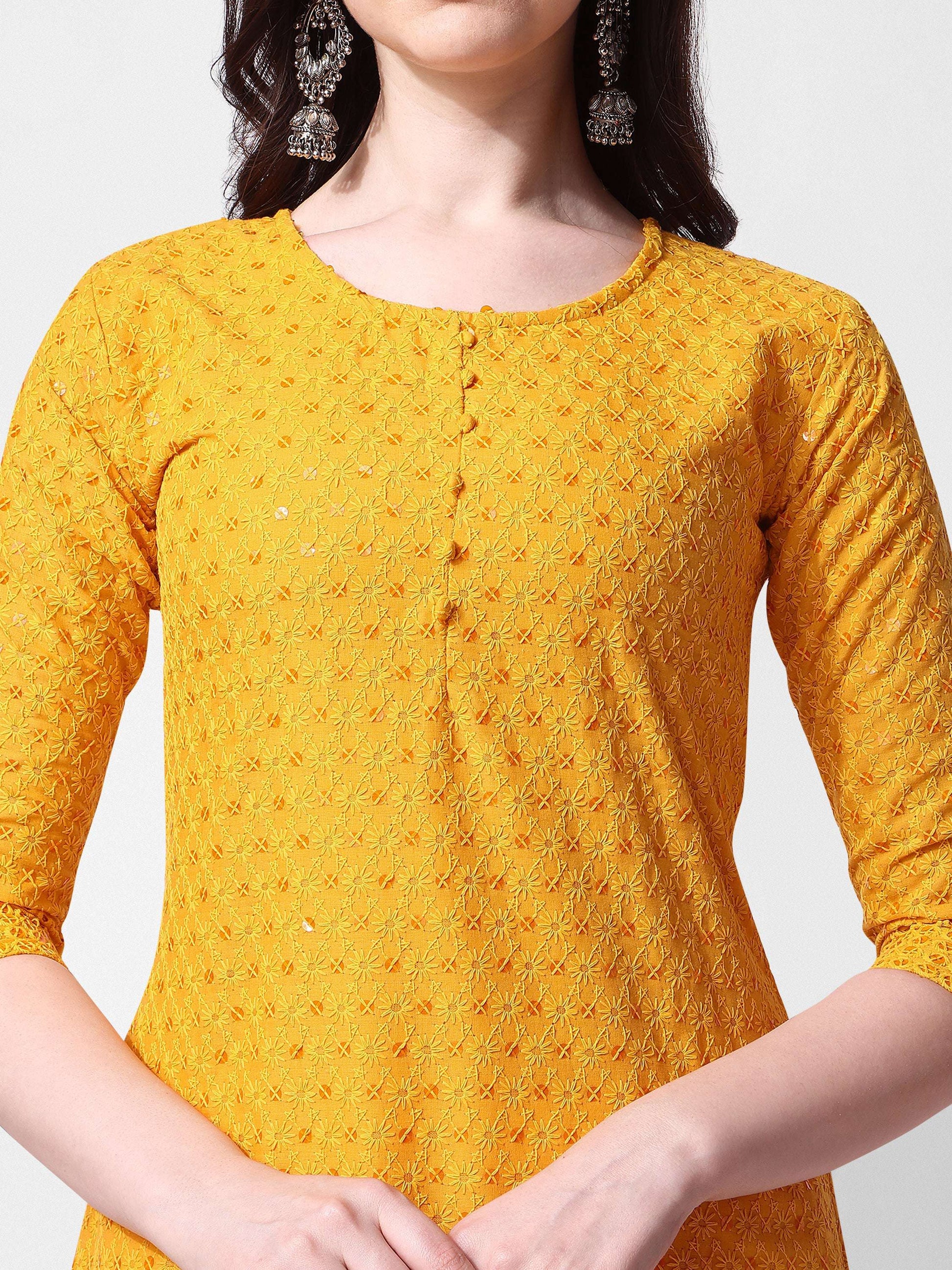 Embroidered Kurta With Pant, Multicolor - Hiral Fashion