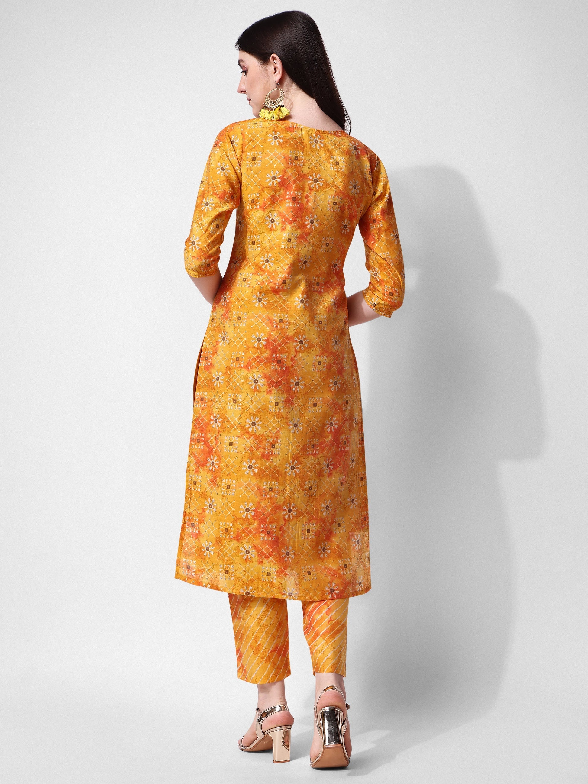Printed & Embroidered Kurta With Pant & Dupatta Set, Multicolor - Hiral Fashion