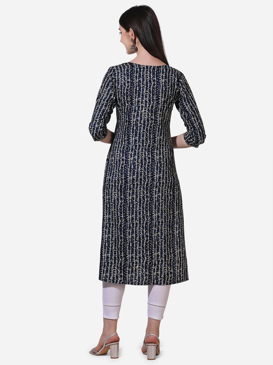Shibori Printed And Embroidered Kurta, Multicolor - Hiral Fashion