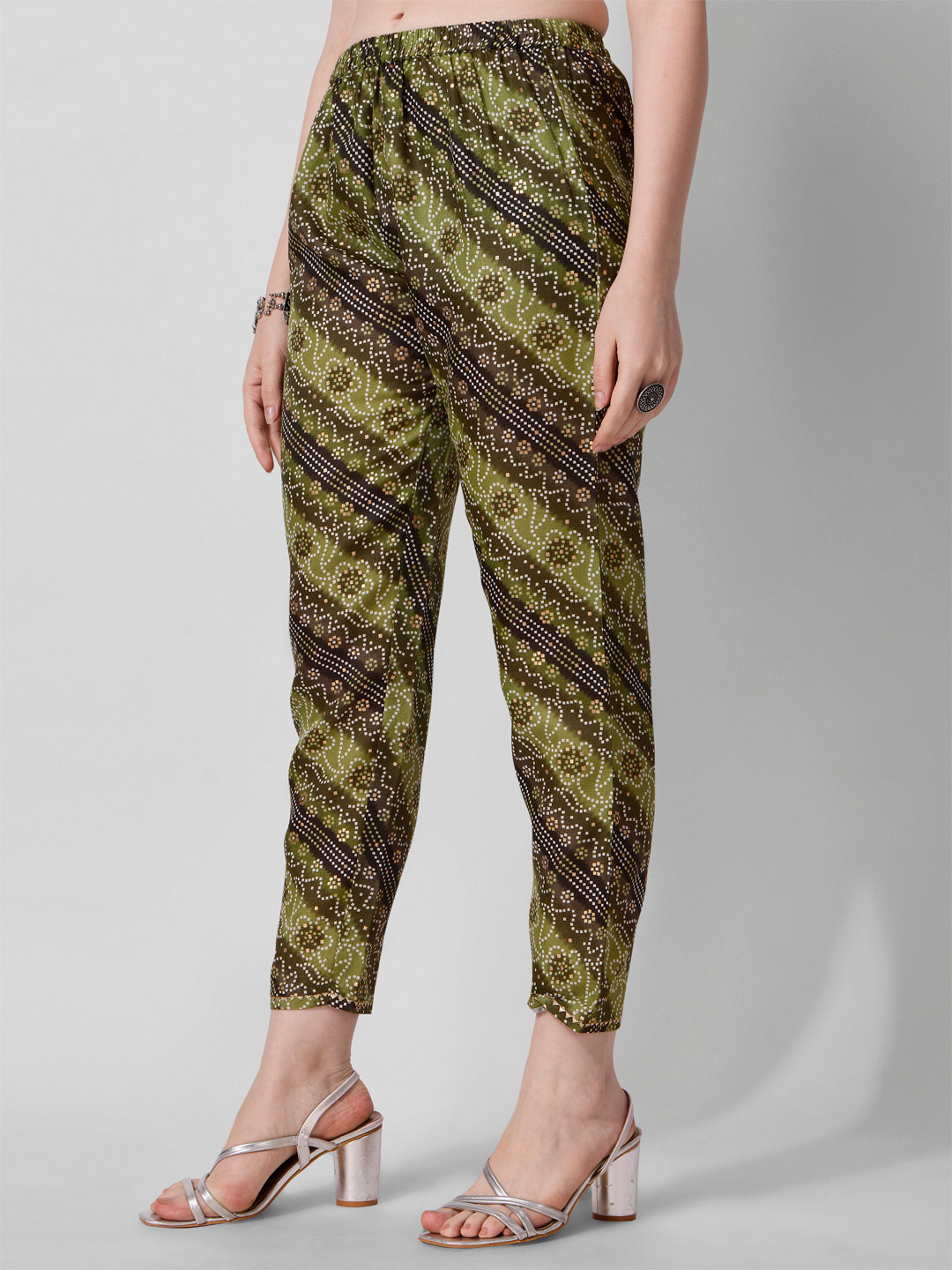 Green Printed Straight Cut Kurta With Cotton Pant Set, Multicolor - Hiral Fashion