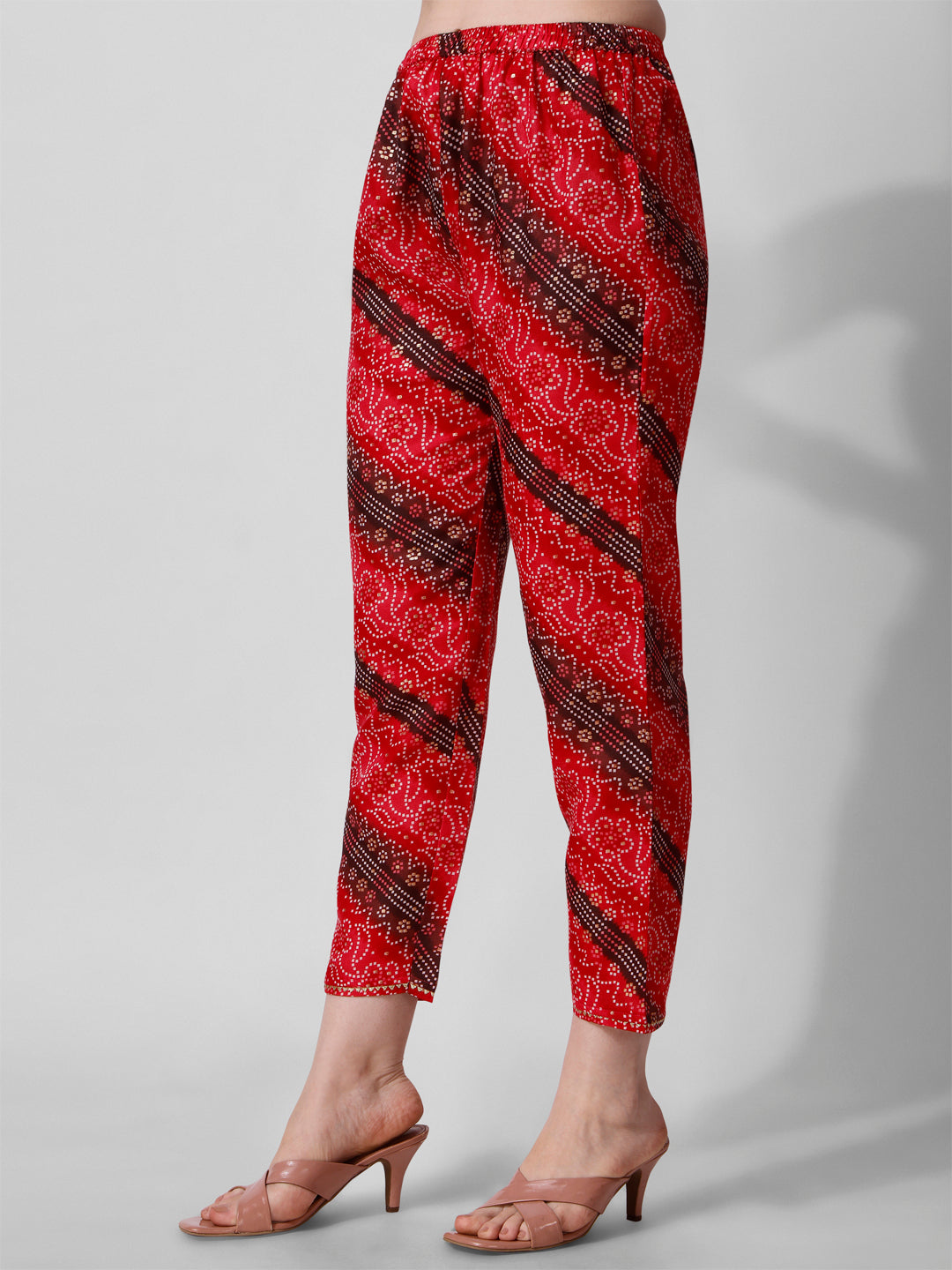 Embroidered & Printed Kurta With Pant And Dupatta Set, Multicolor - Hiral Fashion