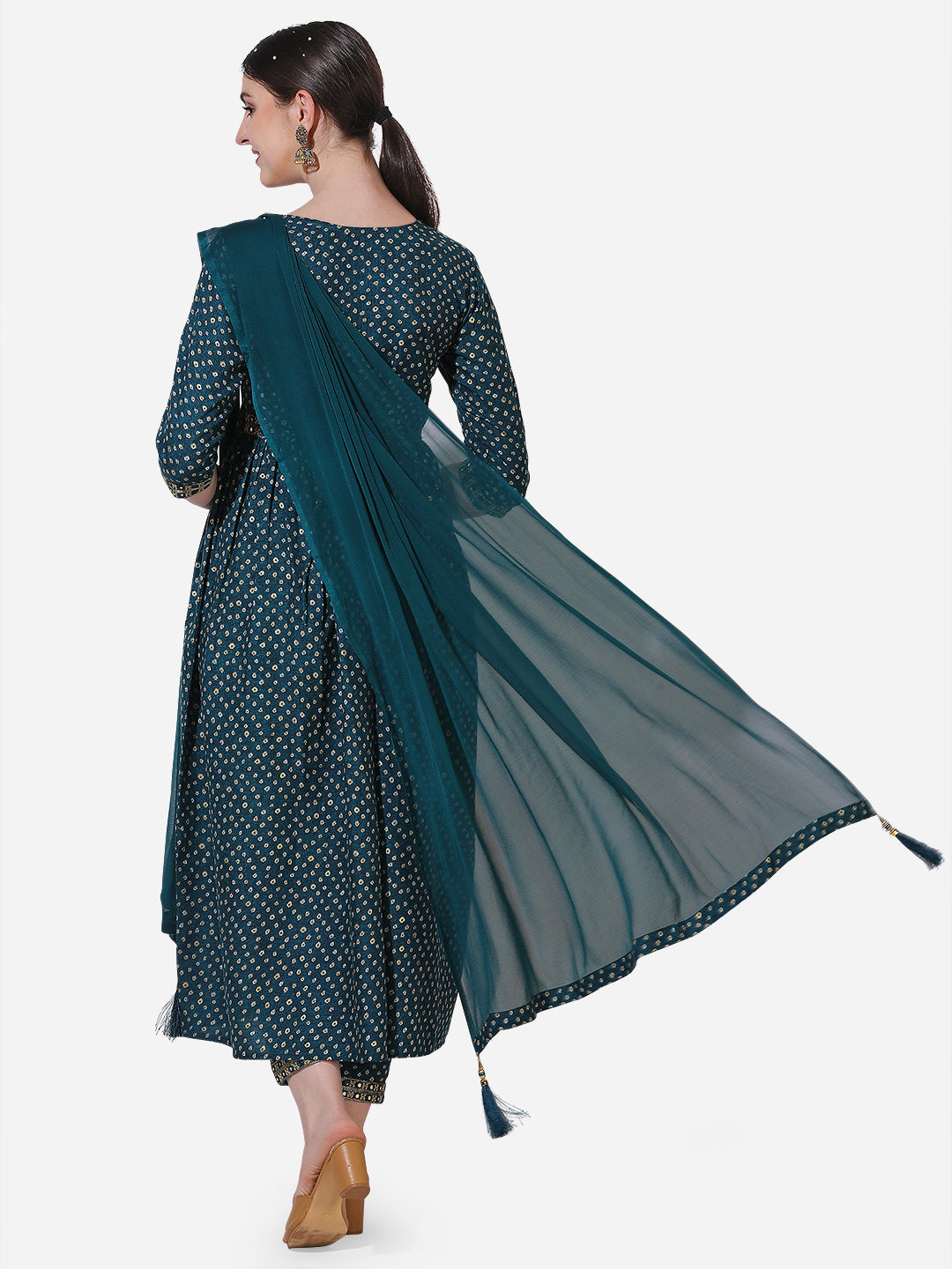 Embroidered Kurta With Pant And Dupatta Set, Multicolor - Hiral Fashion