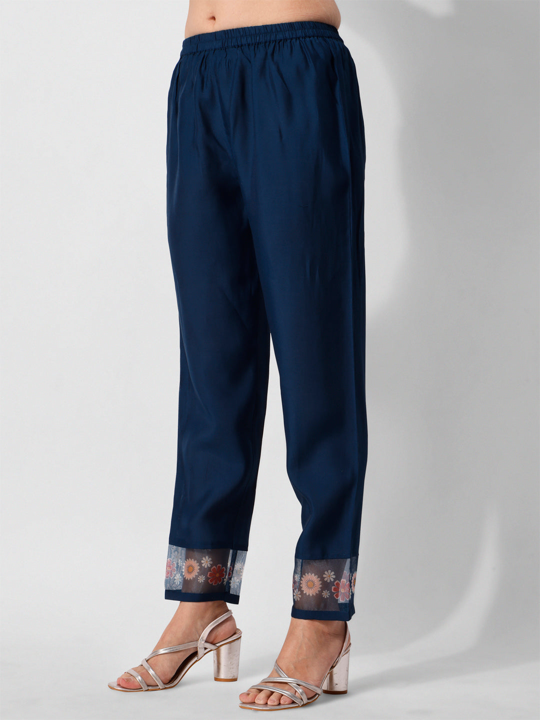 Embroidered Blue Kurta With Pant And Printed Dupatta Set, Multicolor - Hiral Fashion
