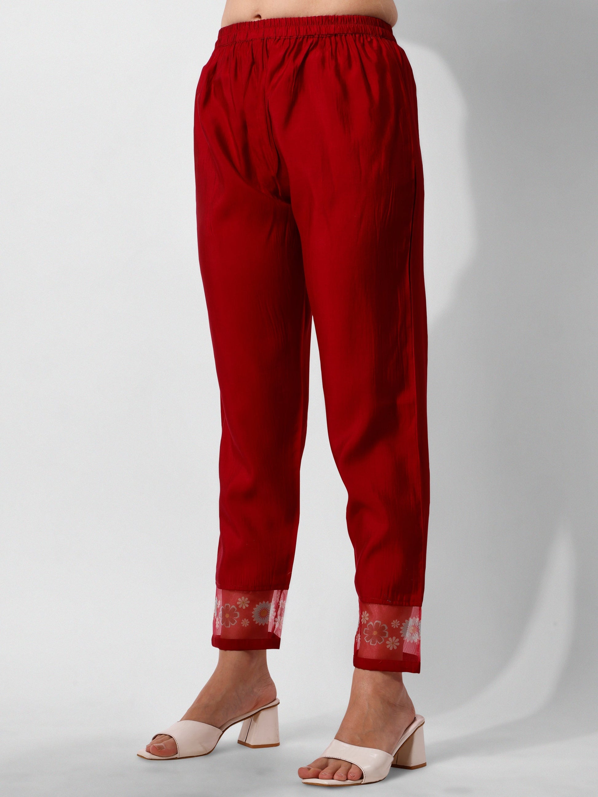 Embroidered Kurta With Pant And Printed Dupatta Set, Multicolor - Hiral Fashion