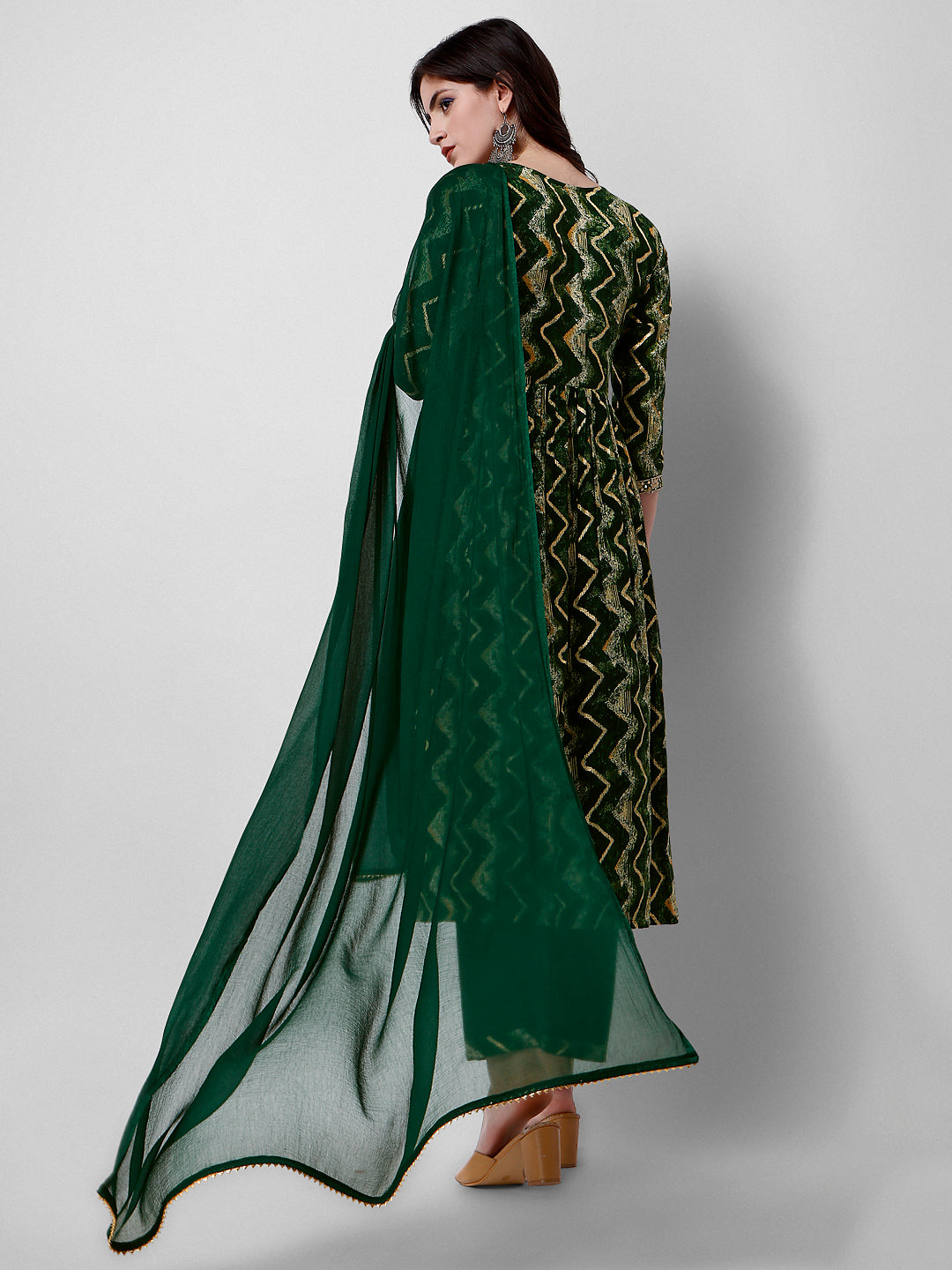 Nayra Cut Printed And Embroidered Kurta With Pant & Dupatta Set, Multicolor - Hiral Fashion