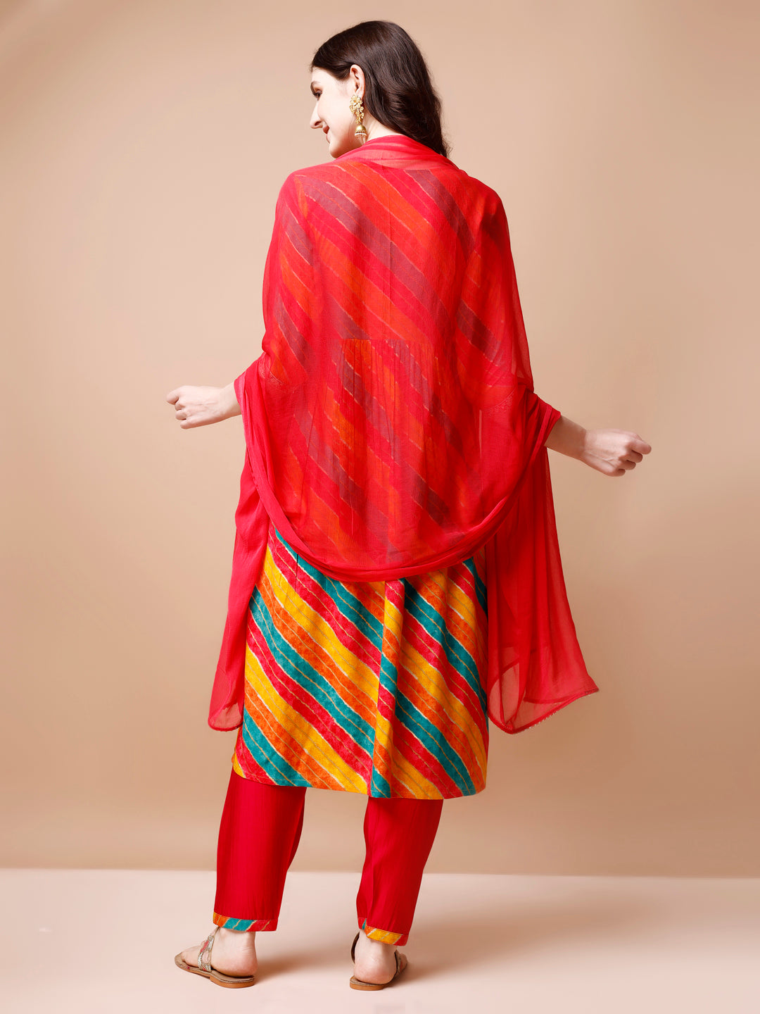 Nyra Cut Embroidered Multi Coloured Kurta With Pant & Dupatta, Multicolor - Hiral Fashion