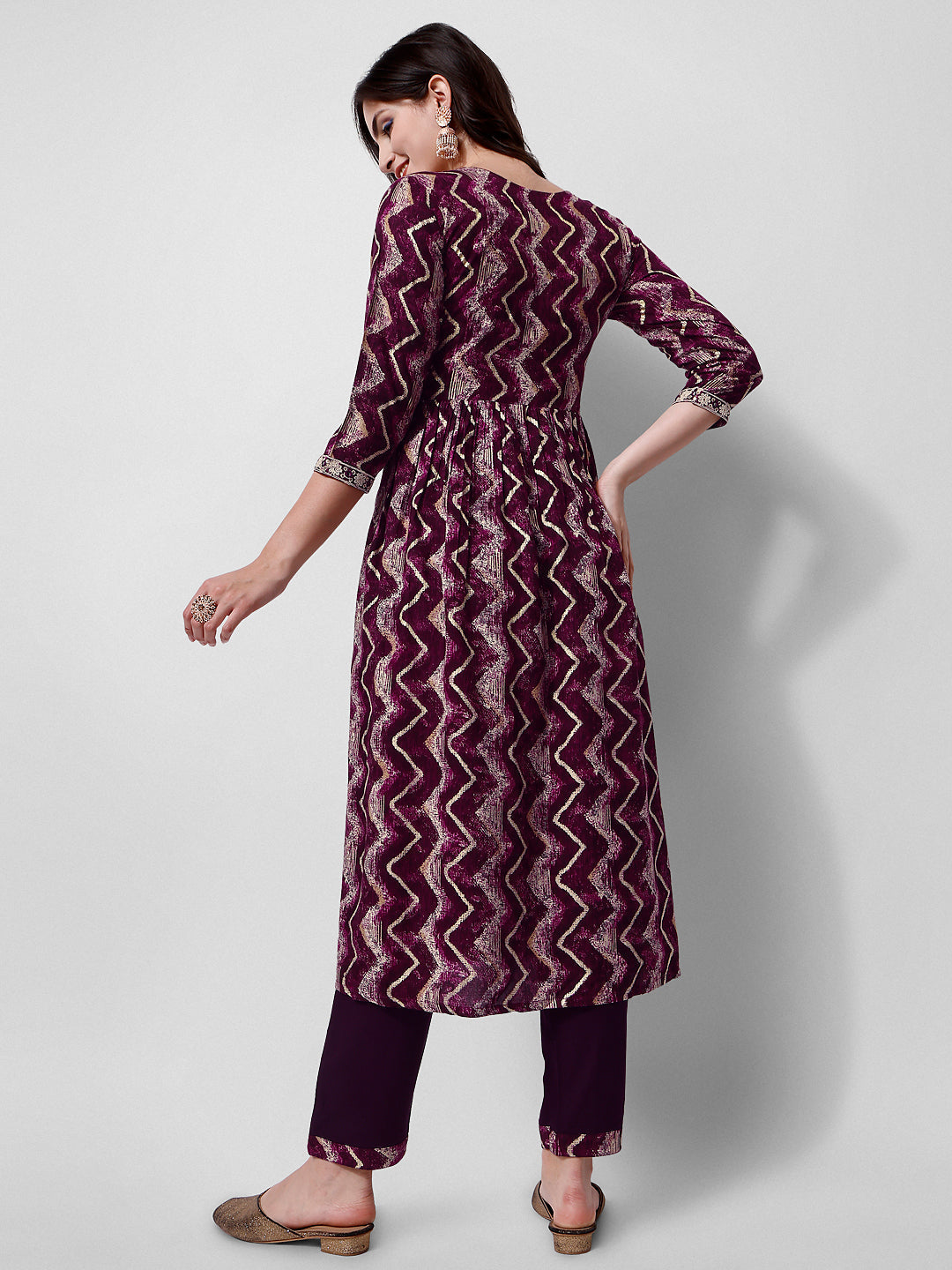 Nayra Cut Printed And Embroidered Kurta With Pant & Dupatta Set, Multicolor - Hiral Fashion