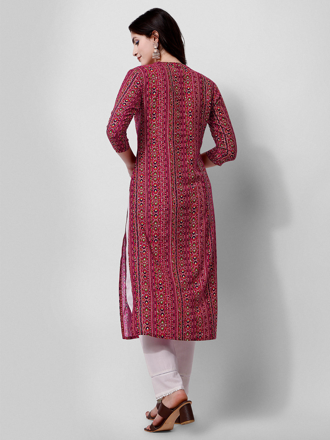 Ehtnic Motif Printed Kurta, Multicolor - Hiral Fashion