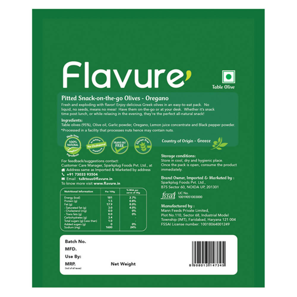 Flavure Snack-On-The-Go Olives Oregano 