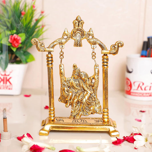 KridayKraft Radha Krishna on Swing jhula Metal Statue - Grab2buy