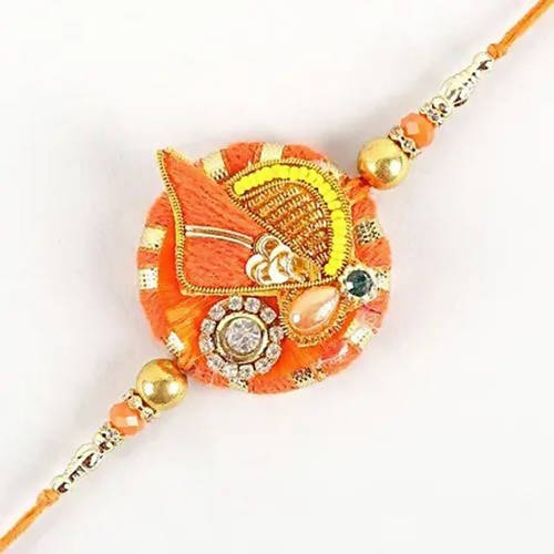 Festive Zardosi Rakhi & Cadbury Fruit N Nut Chocolates