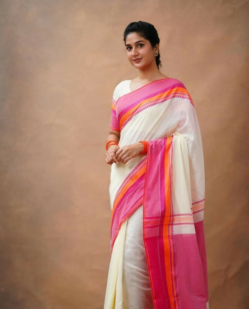 Exclusive Collection Off White Beautiful Khadi Cotton Handloom Grab2Buy 