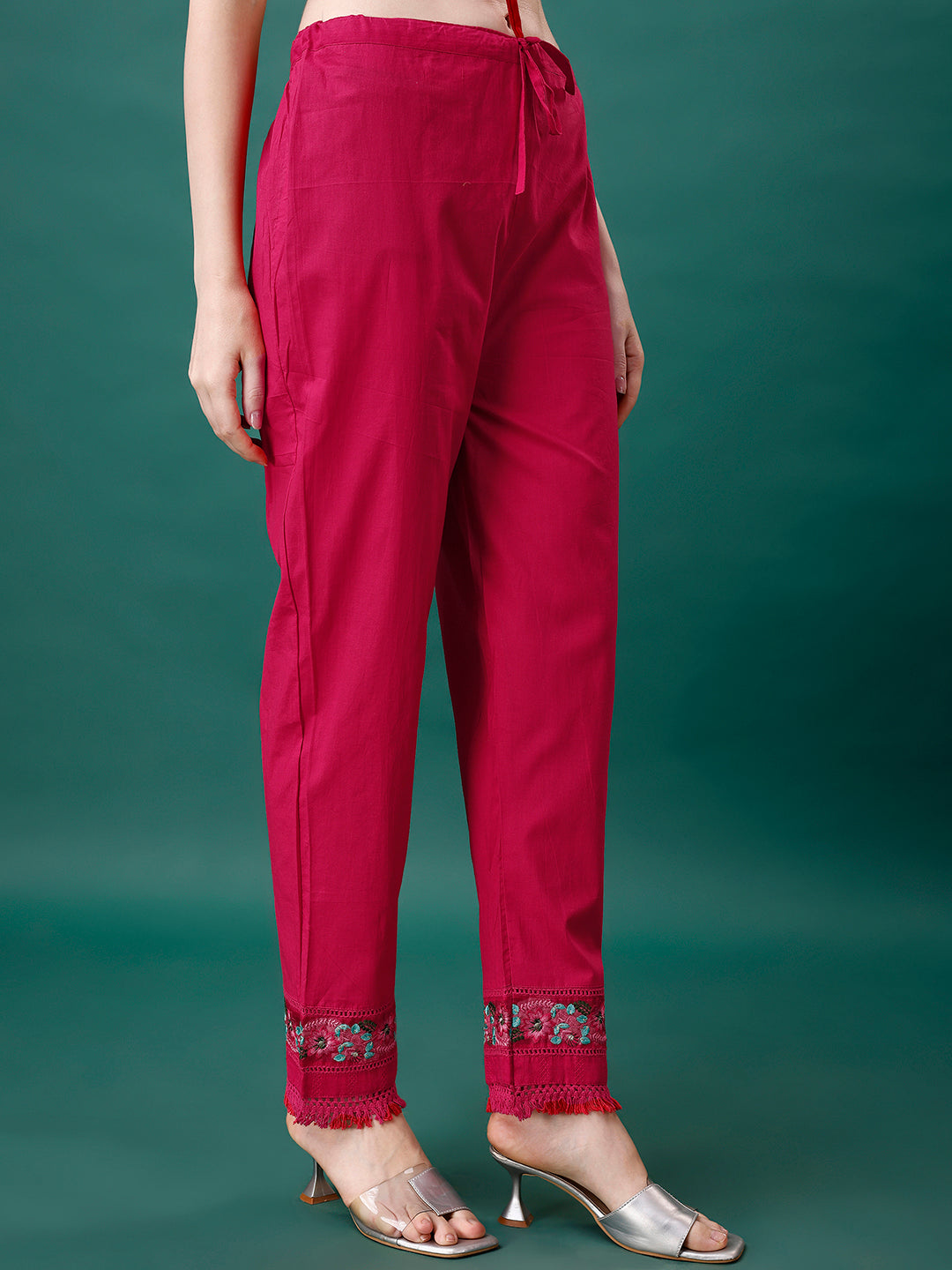 Embroidered Kurta With Pant & Embroidered Organza Dupatta, Multicolor - Hiral Fashion