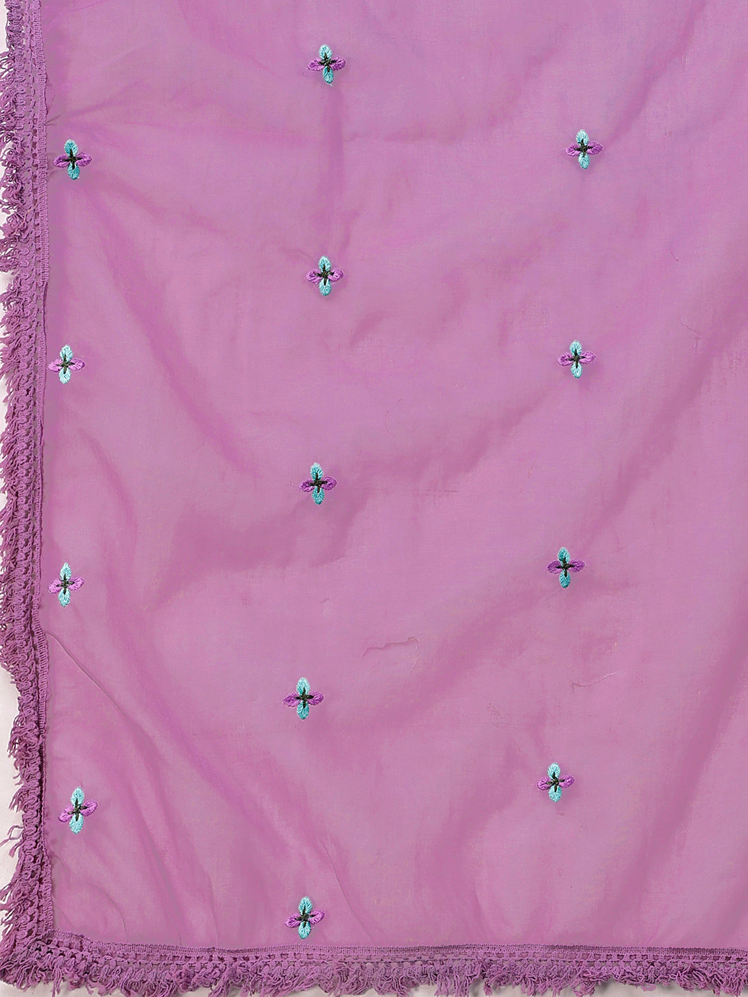 Embroidered Kurta With Pant & Embroidered Organza Dupatta, Multicolor - Hiral Fashion