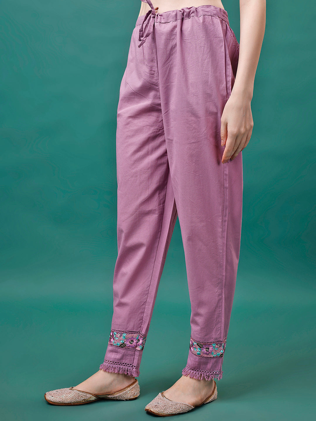 Embroidered Kurta With Pant & Embroidered Organza Dupatta, Multicolor - Hiral Fashion