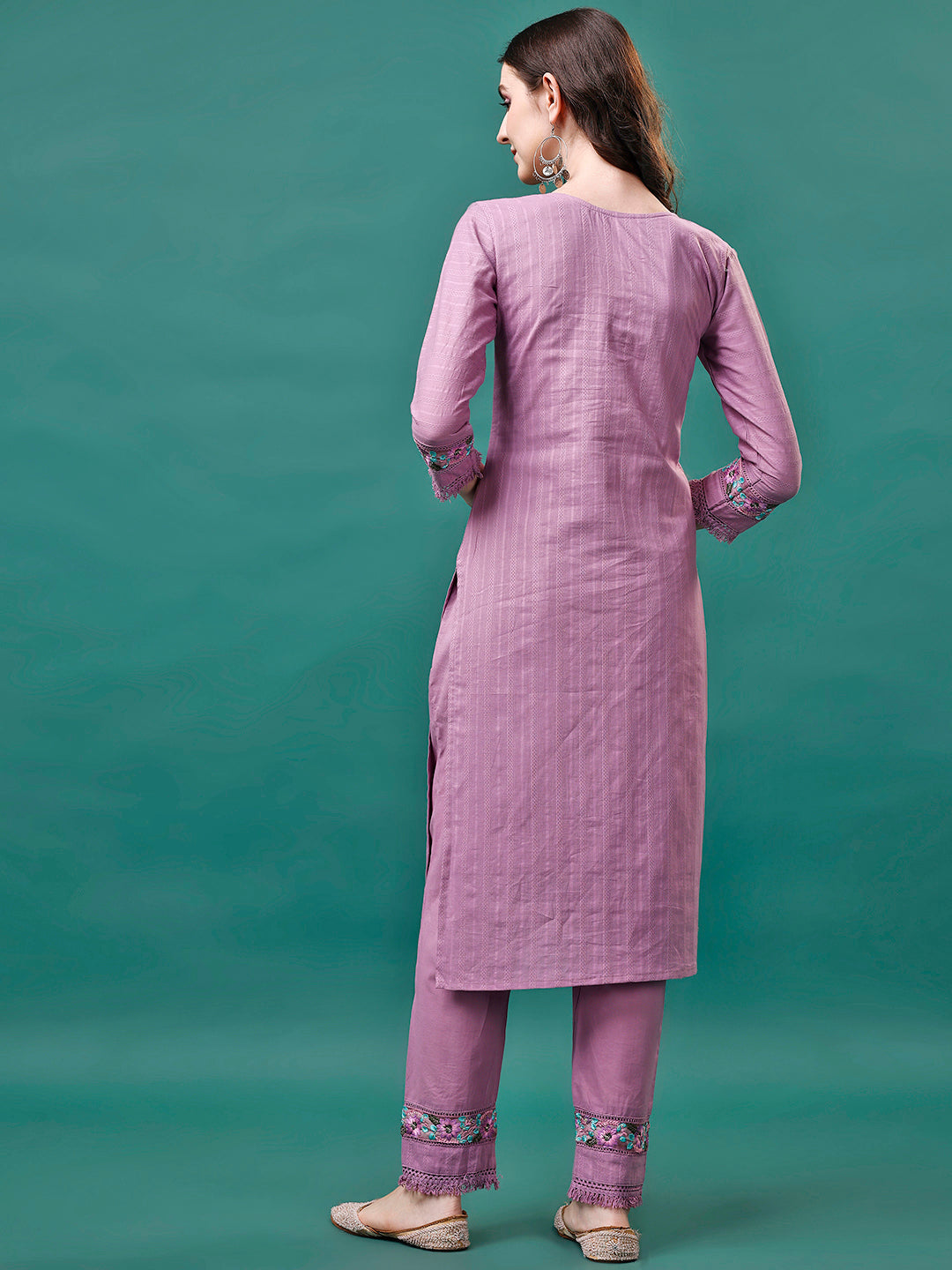 Embroidered Kurta With Pant & Embroidered Organza Dupatta, Multicolor - Hiral Fashion