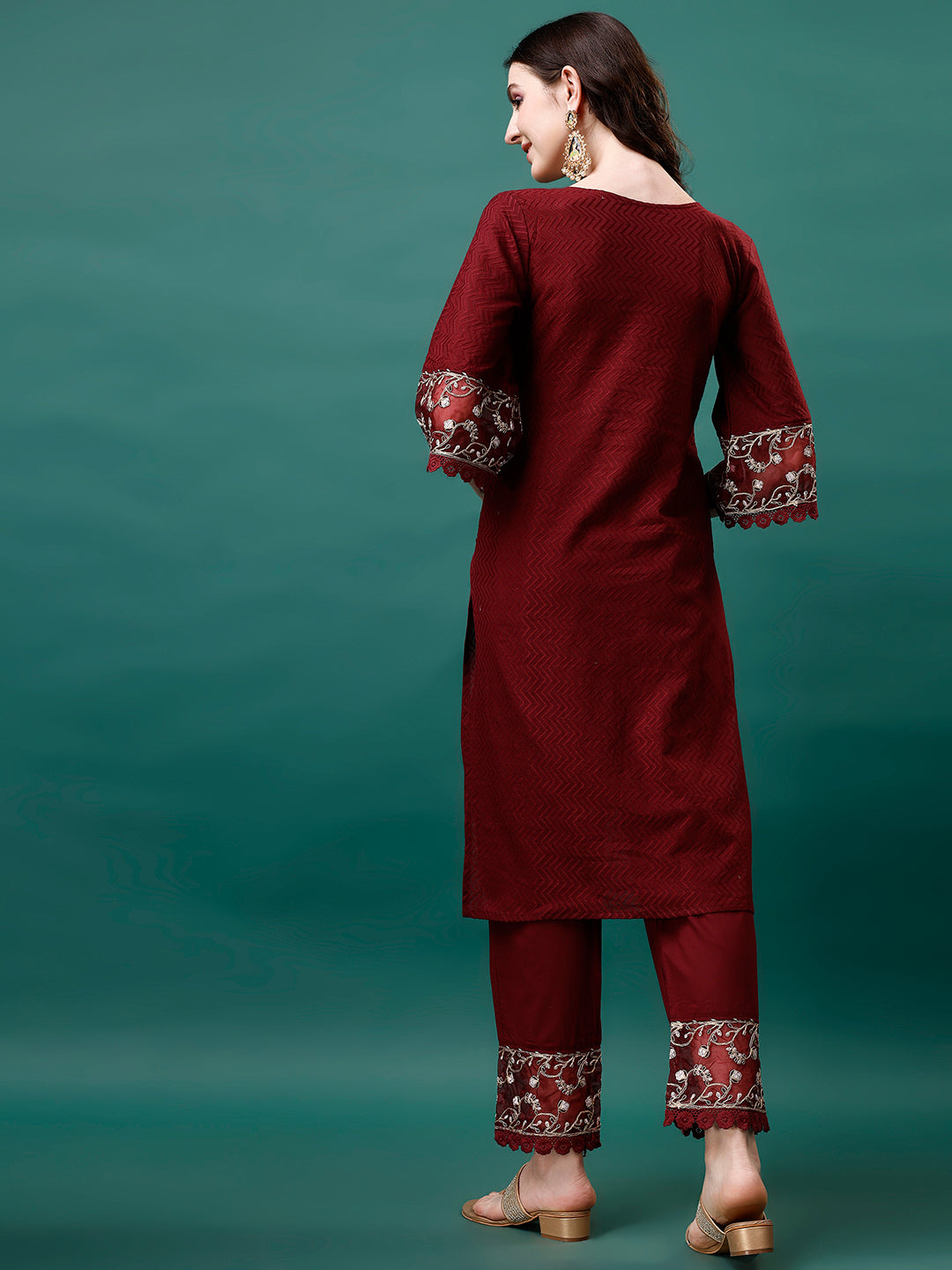 Embroidered Kurta With Pant & Embroidered Printed Dupatta, Multicolor - Hiral Fashion