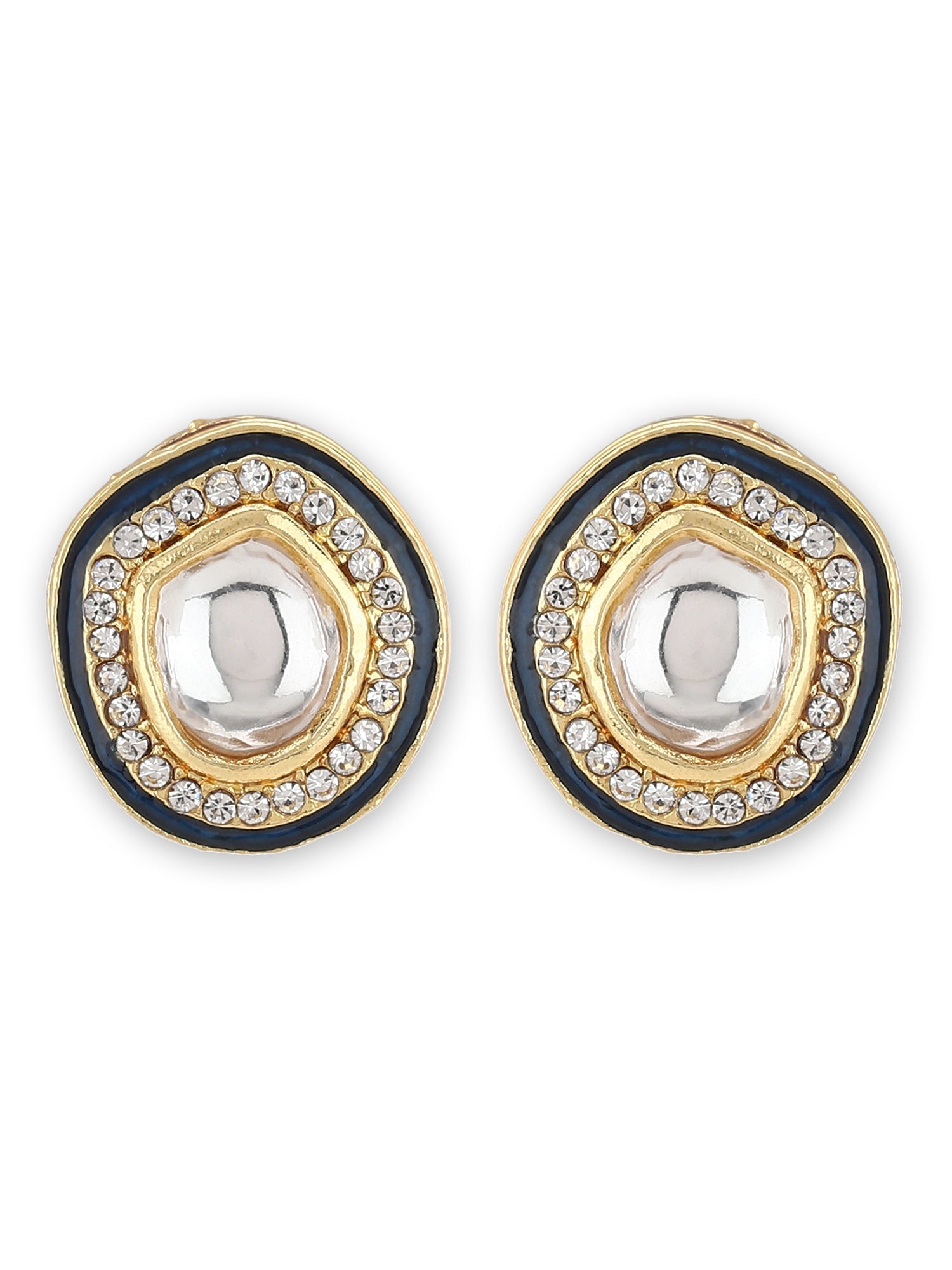 Blue Oval Drop Earrings - Ruby Raang - Grab2buy