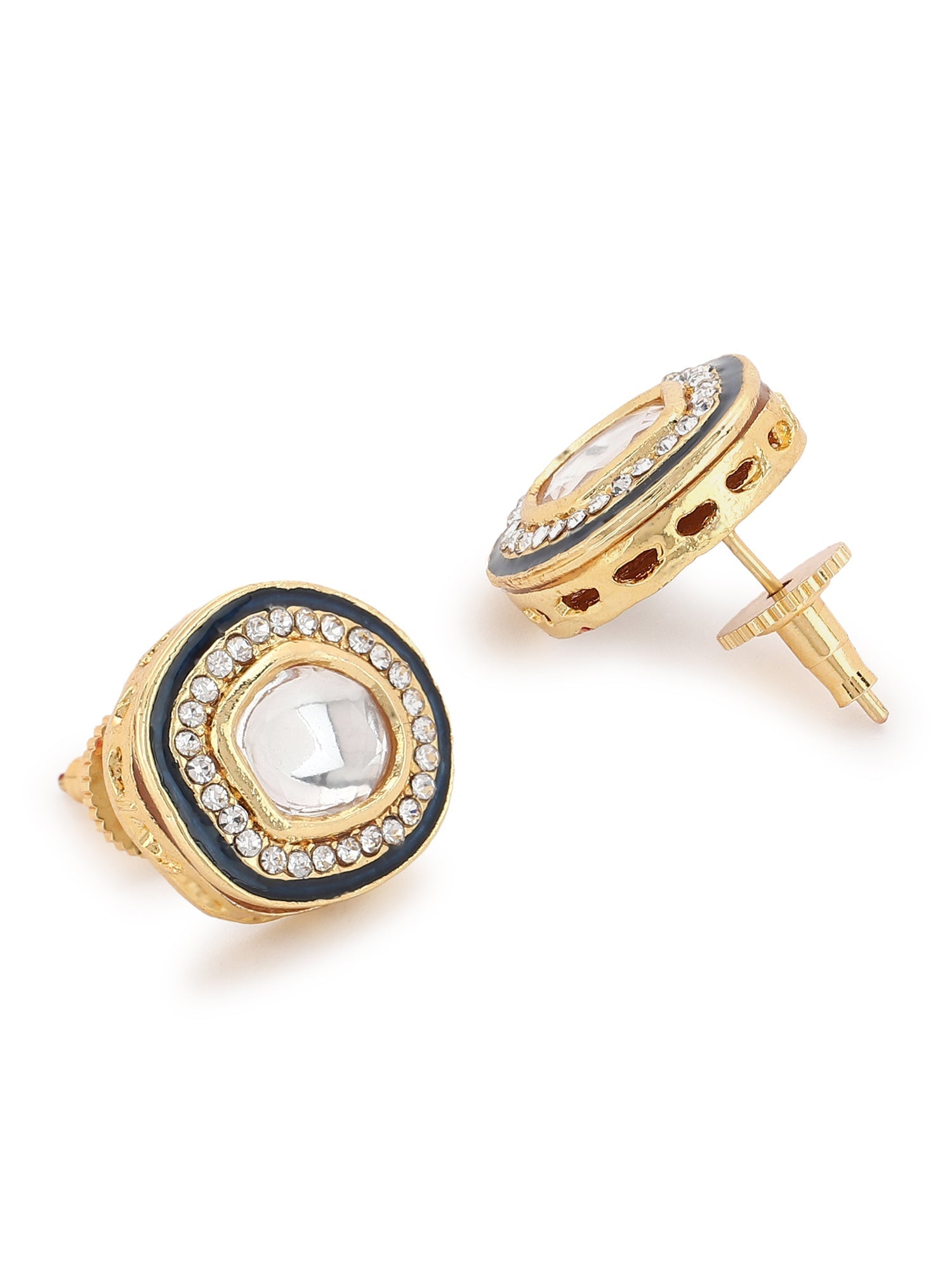 Blue Oval Drop Earrings - Ruby Raang - Grab2buy