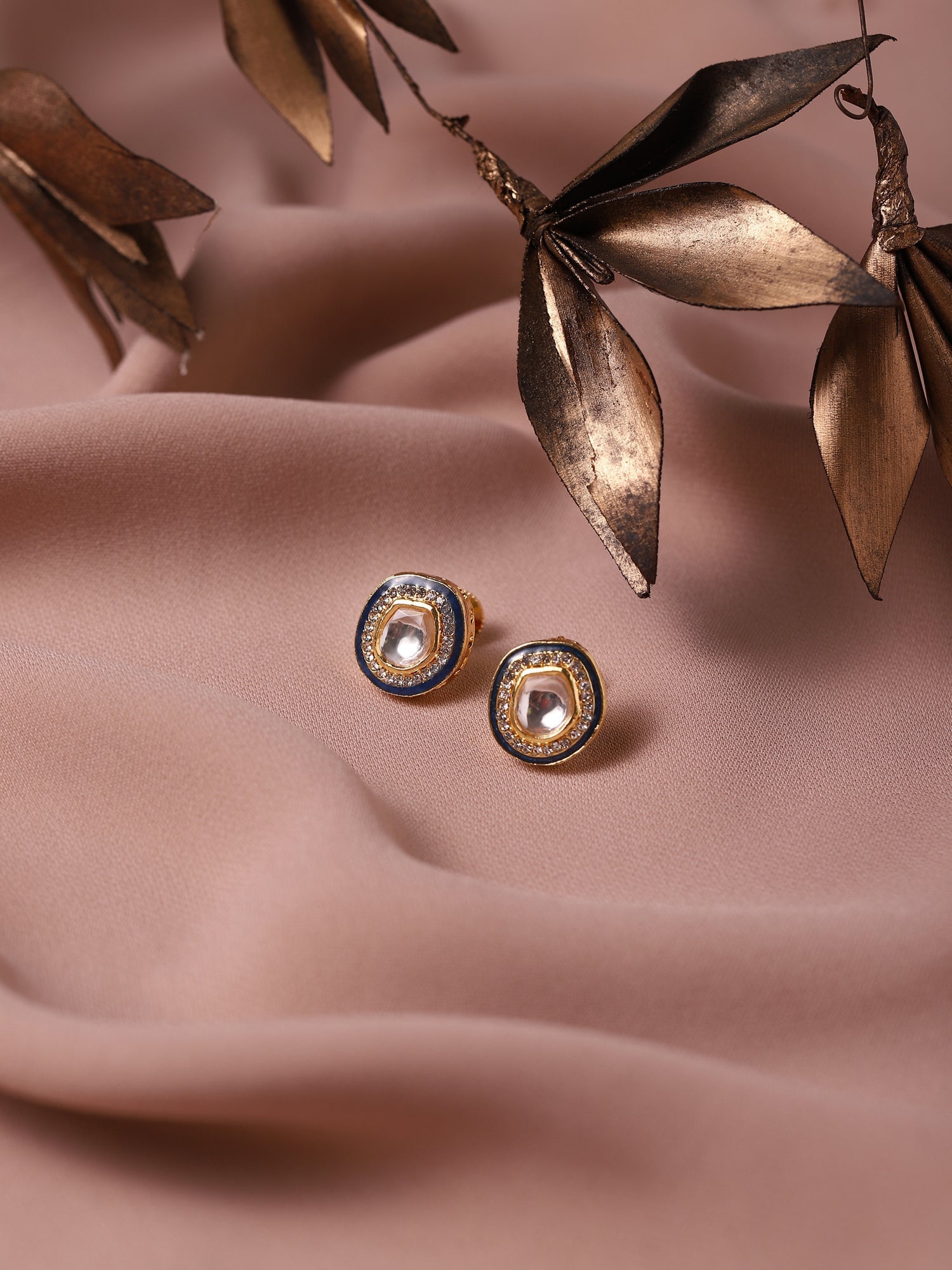 Blue Oval Drop Earrings - Ruby Raang - Grab2buy