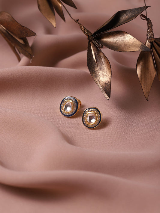 Blue Oval Drop Earrings - Ruby Raang - Grab2buy