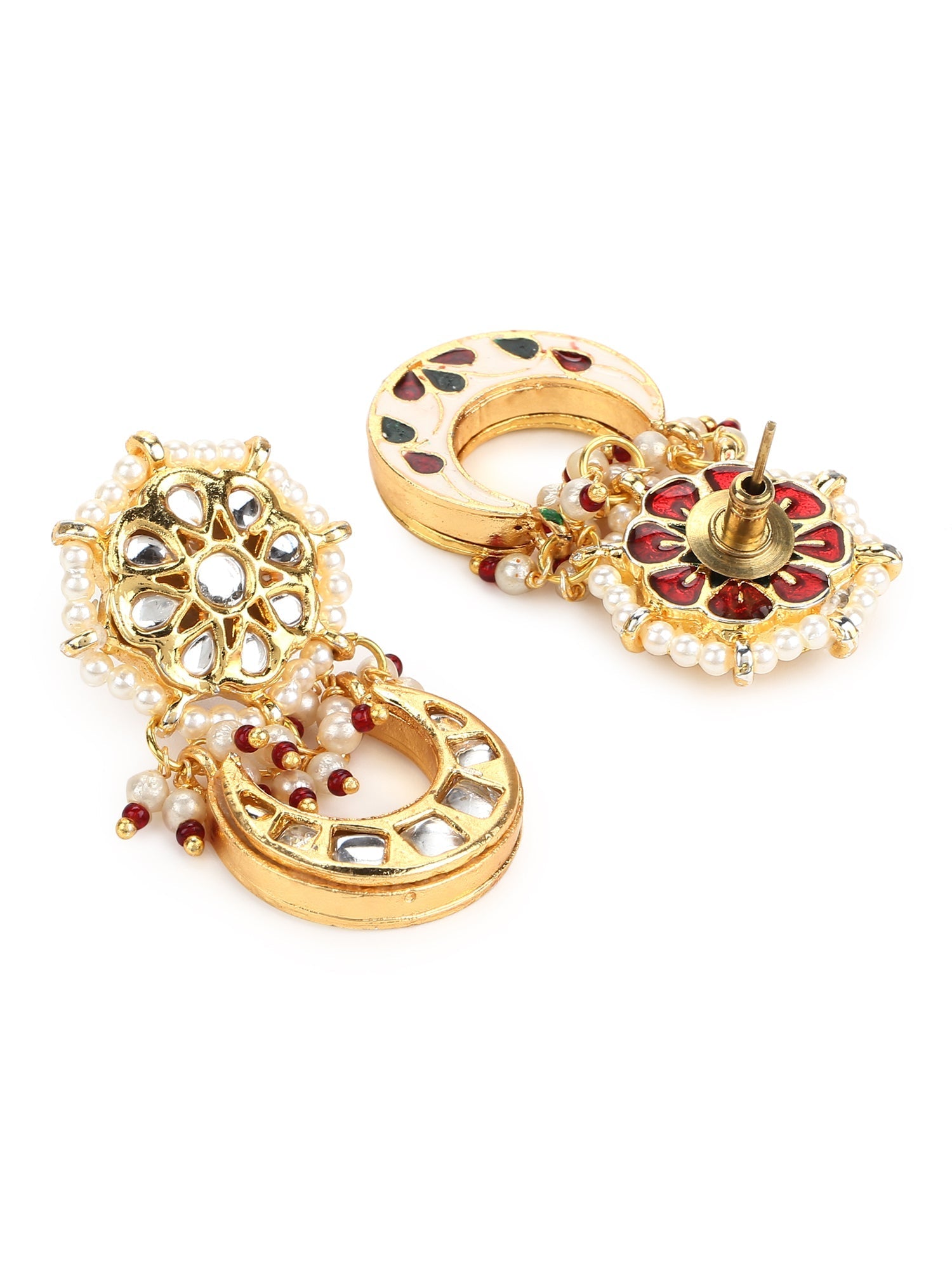 Gold-Toned Contemporary Studs Earrings - Ruby Raang - Grab2buy