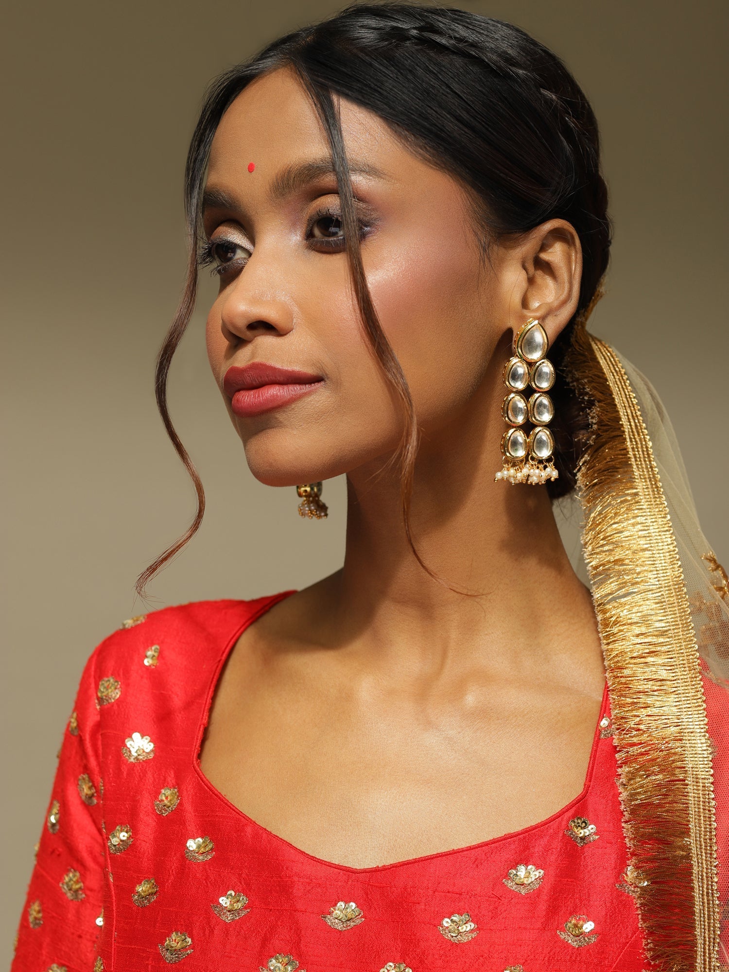 Silver Gold-Plated Contemporary Jhumkas Earrings - Ruby Raang - Grab2buy