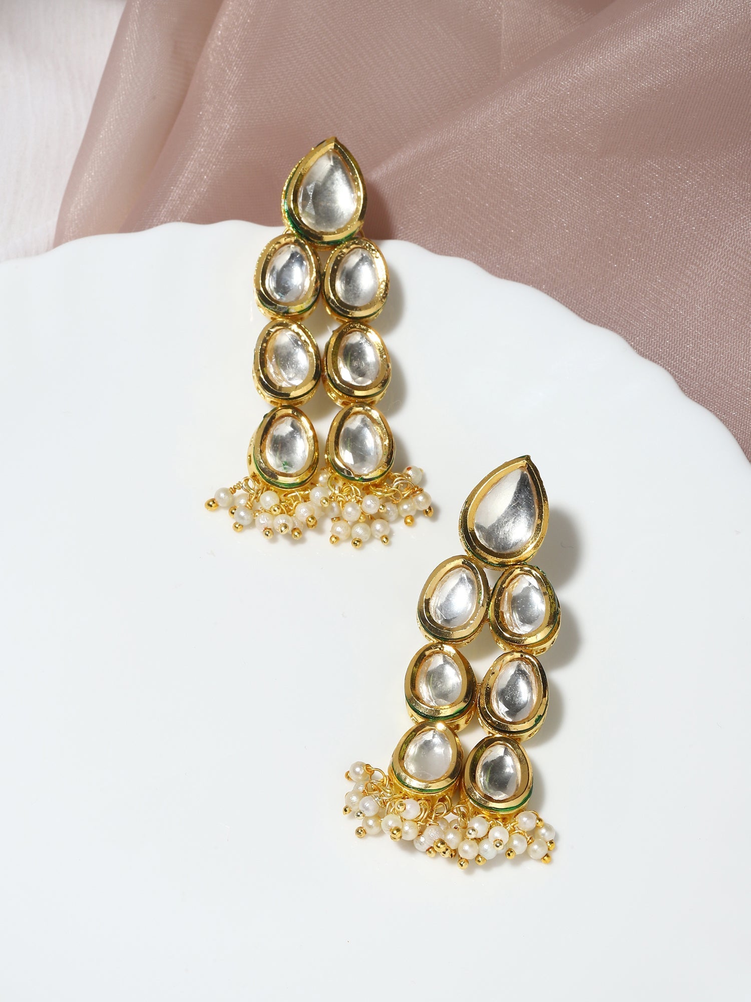 Silver Gold-Plated Contemporary Jhumkas Earrings - Ruby Raang - Grab2buy
