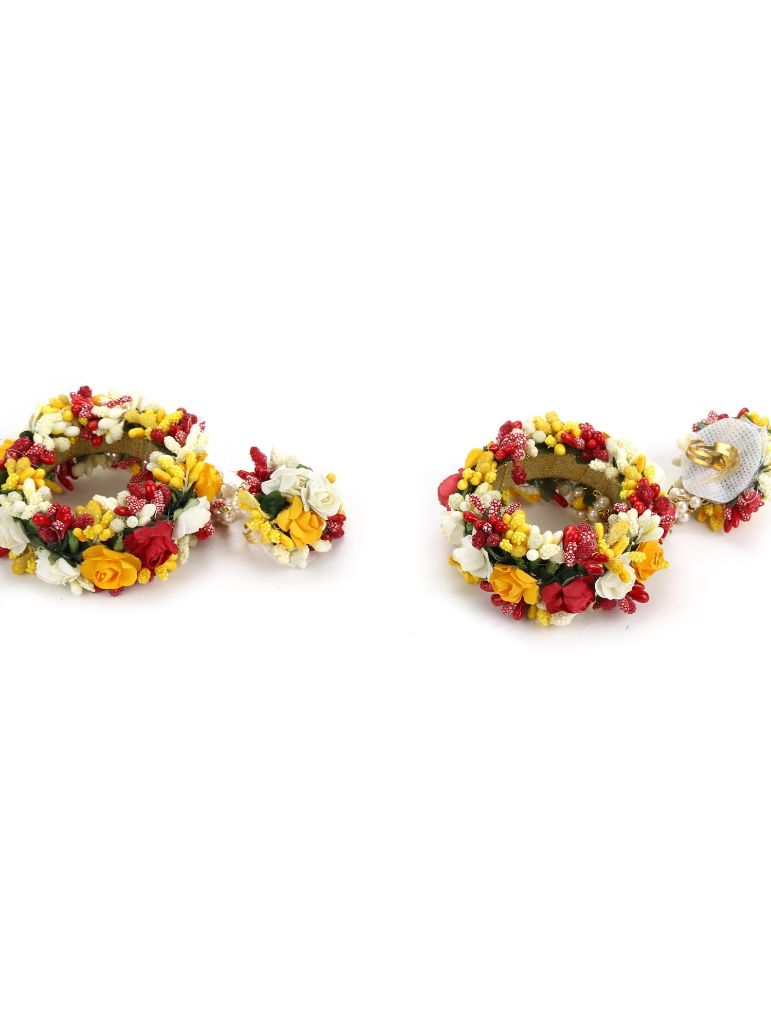 Yellow Floral Jewellery Set - Ruby Raang - Grab2buy