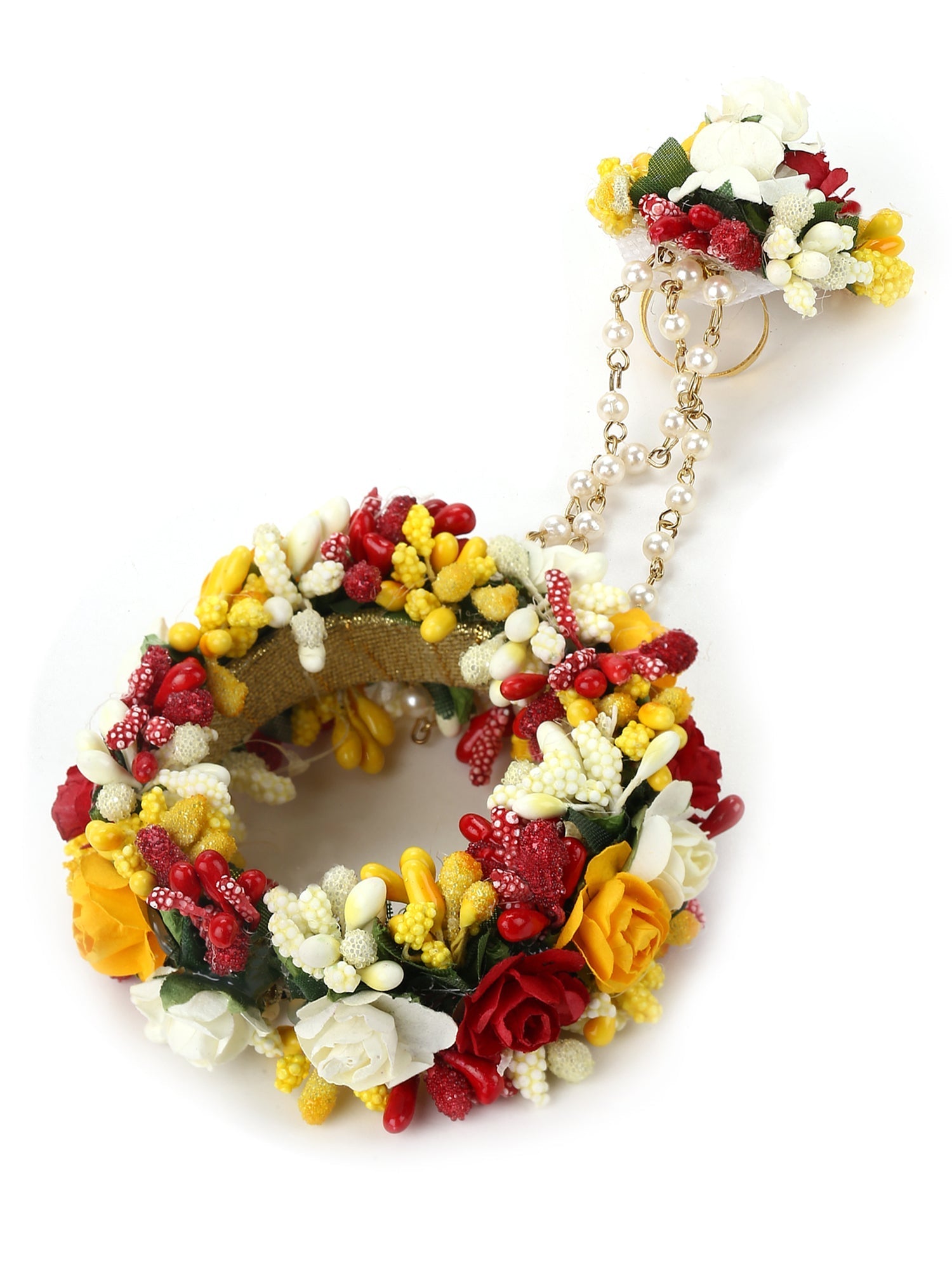 Yellow Floral Jewellery Set - Ruby Raang - Grab2buy