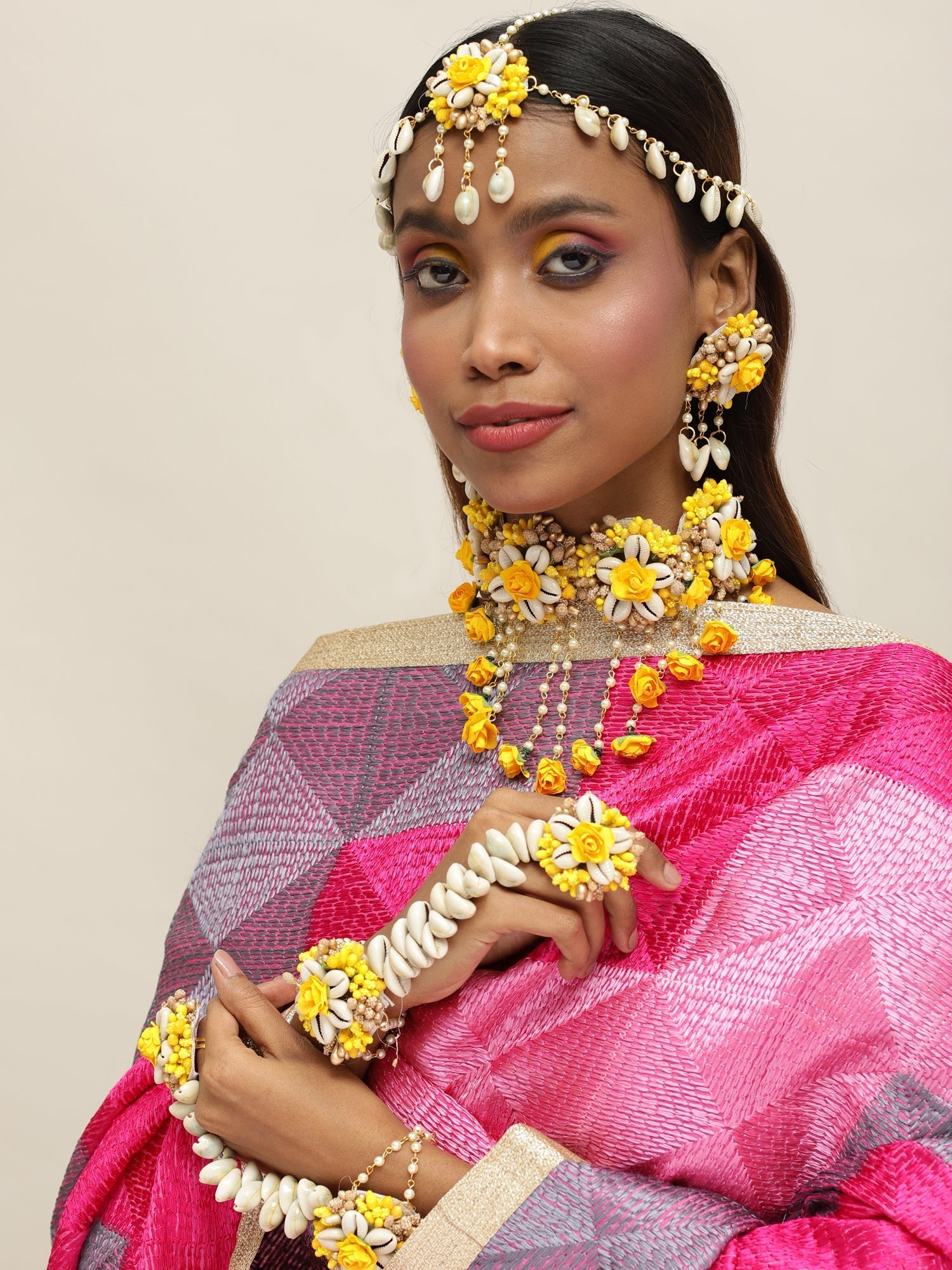 Yellow Gold Plated Jewellery Set - Ruby Raang - Grab2buy