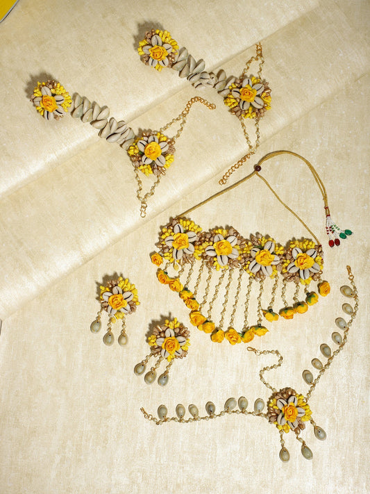 Yellow Gold Plated Jewellery Set - Ruby Raang - Grab2buy