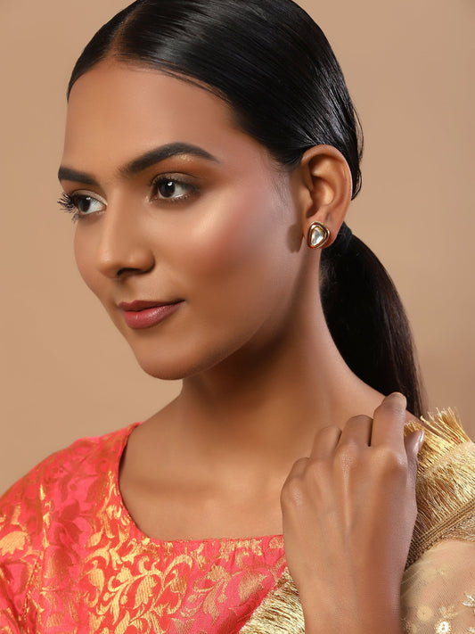 Red Circular Studs Earrings - Ruby Raang - Grab2buy