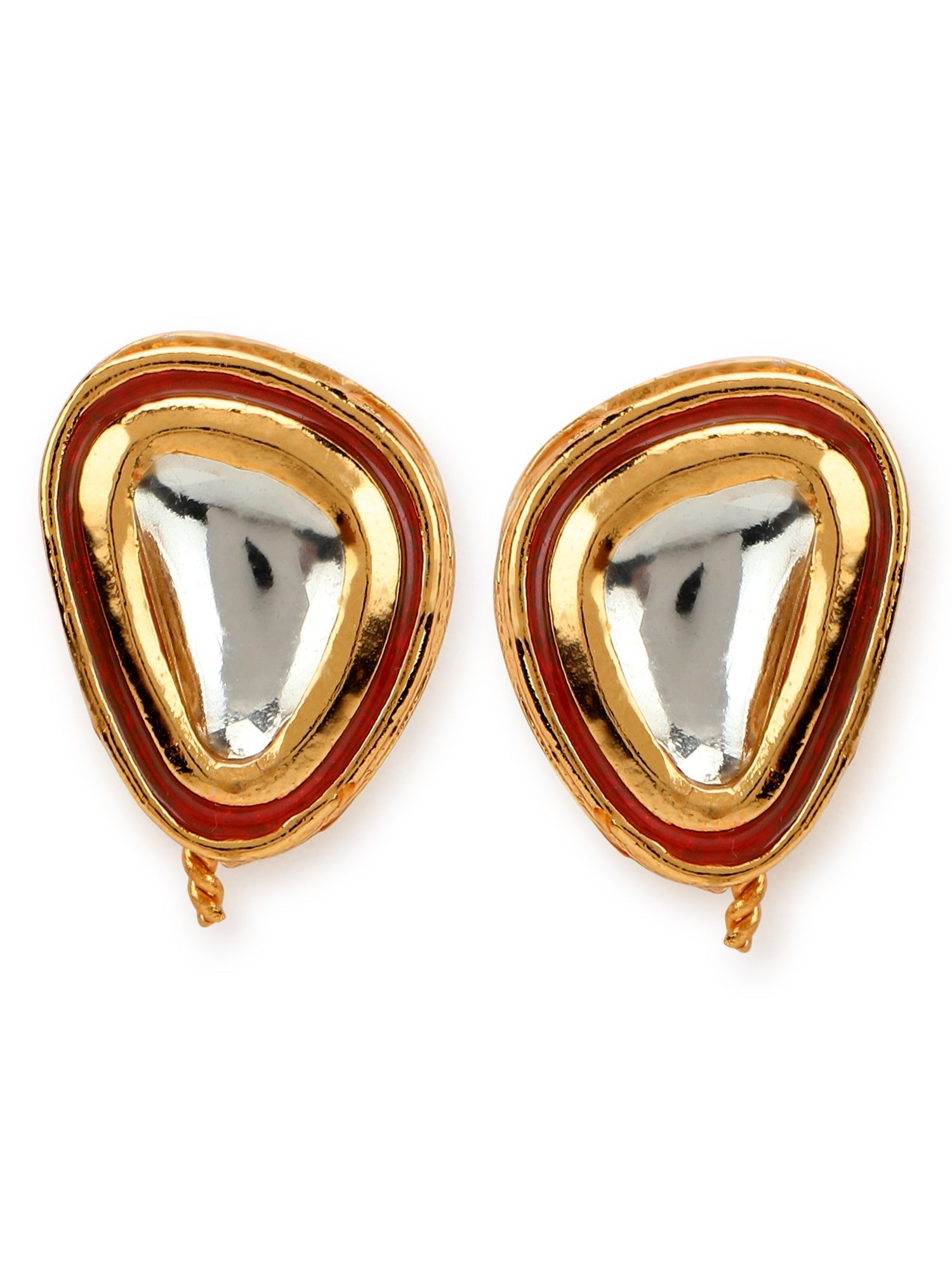 Red Circular Studs Earrings - Ruby Raang - Grab2buy