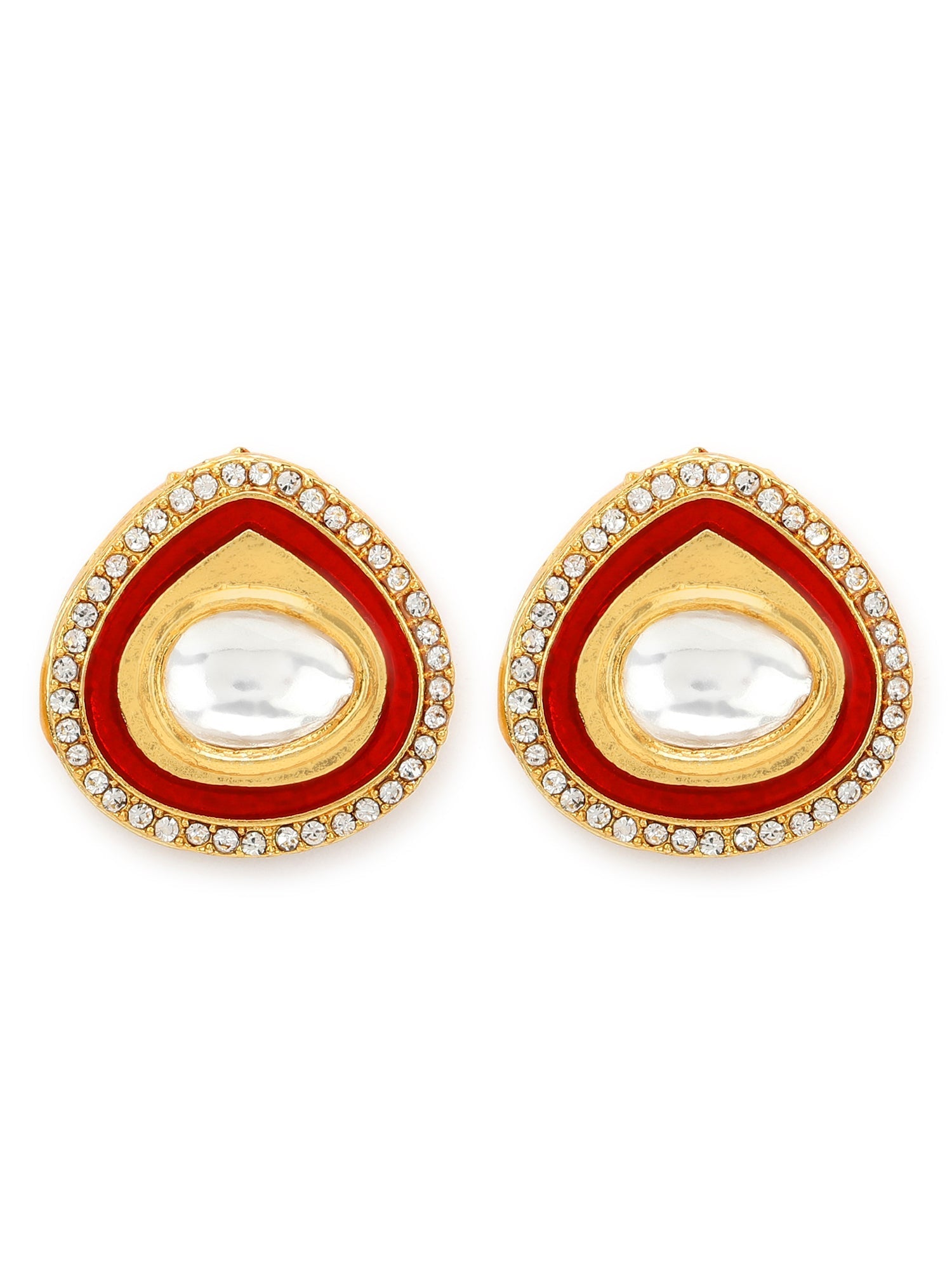 Red Circular Hoop Earrings - Ruby Raang - Grab2buy