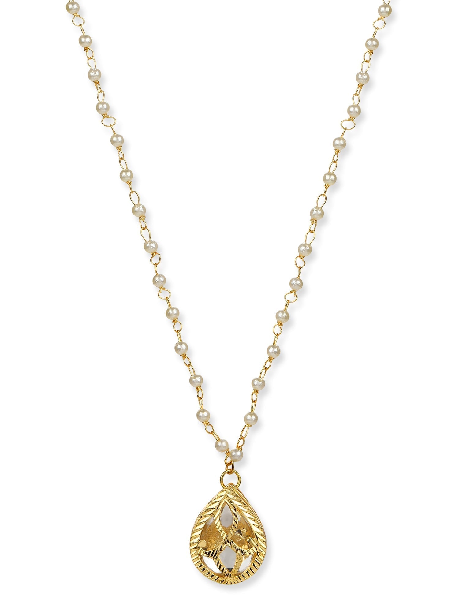 Women's Gold-Polished Chain Necklace - Ruby Raang | Swadesiicart
