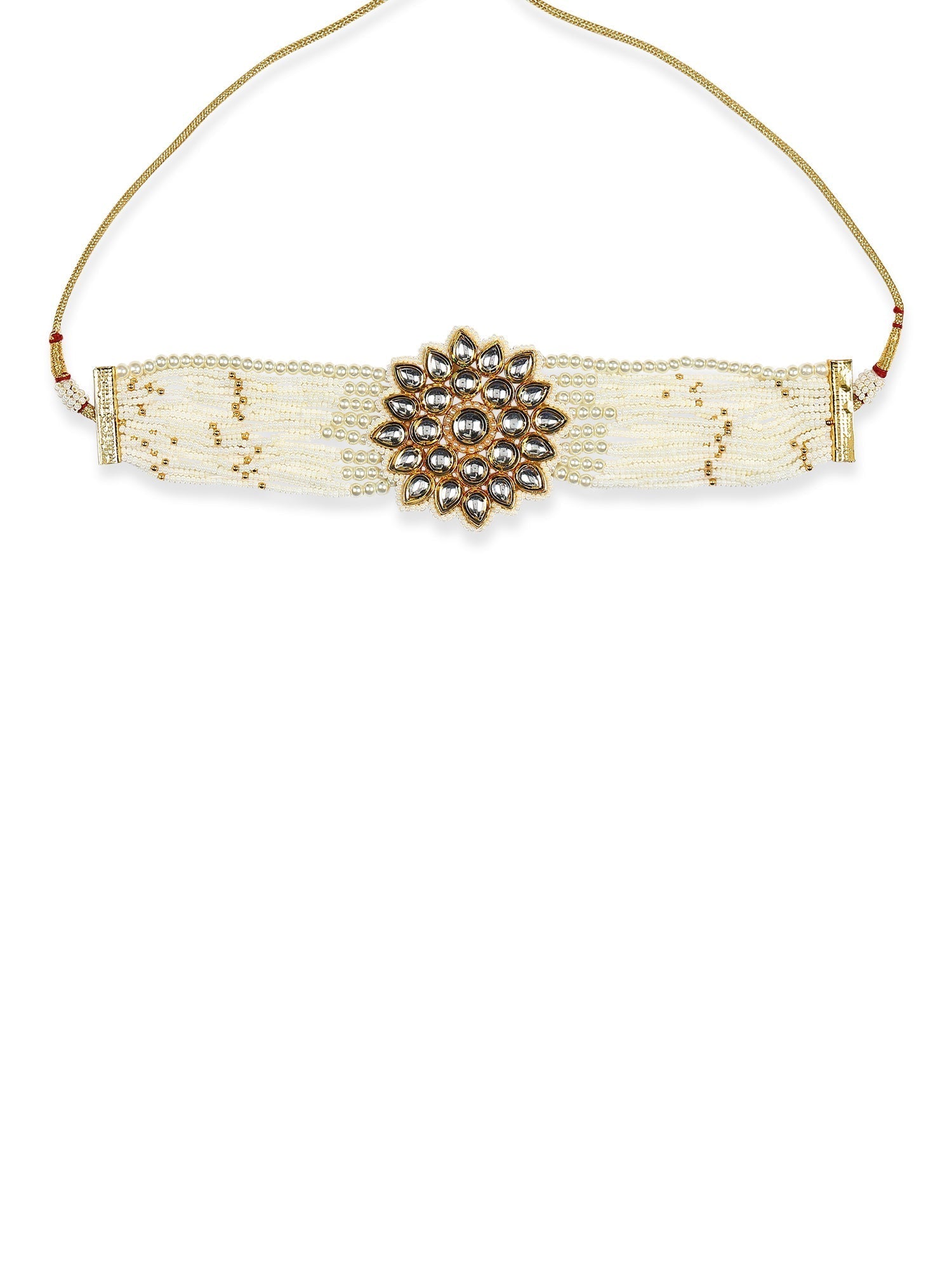 Gold-Toned Gold-Toned Brass Gold-Polished Handcrafted Necklace - Ruby Raang | Swadesiicart