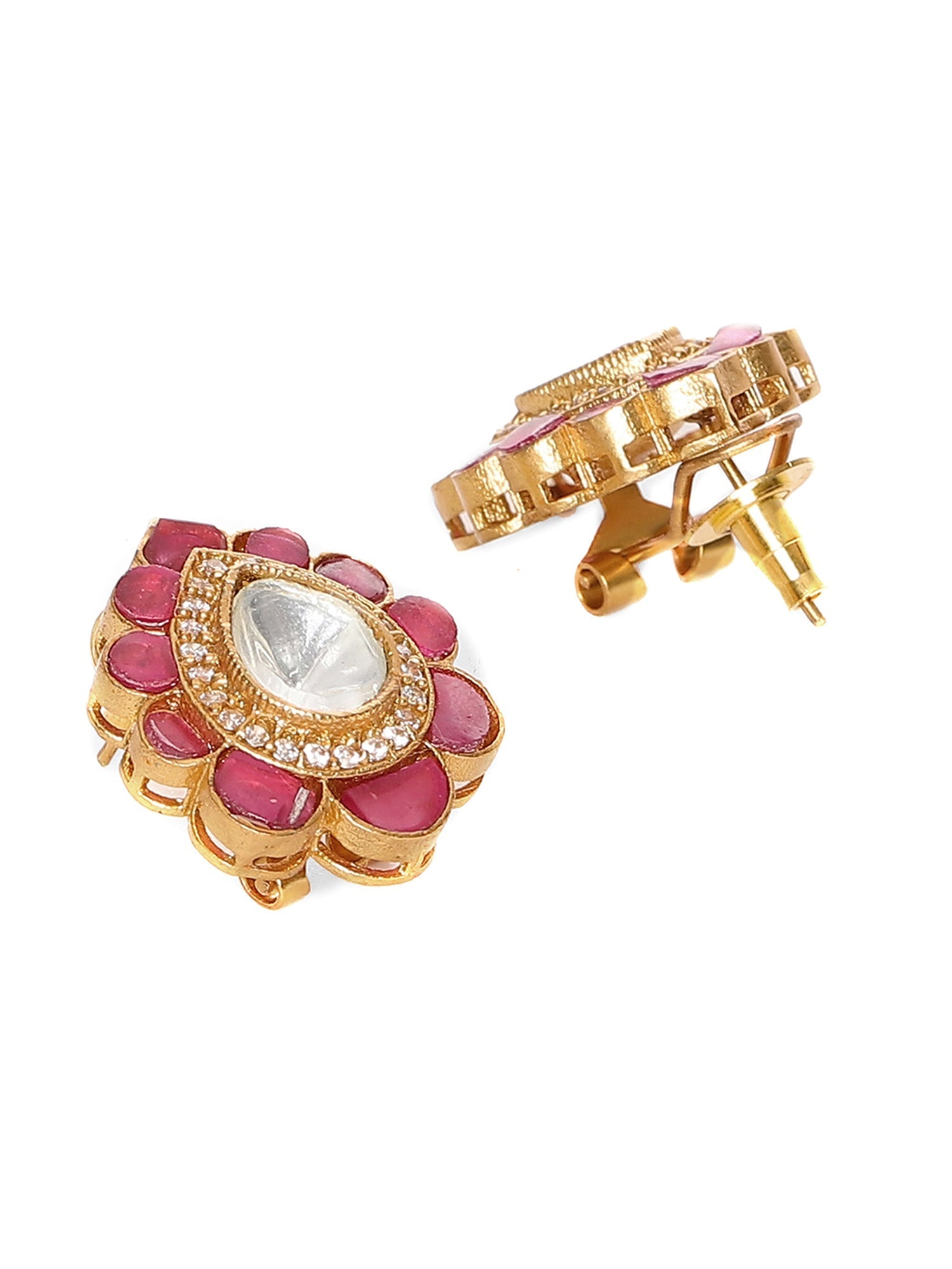 Teardrop Maroon Studs - Ruby Raang Ruby Raang Studio