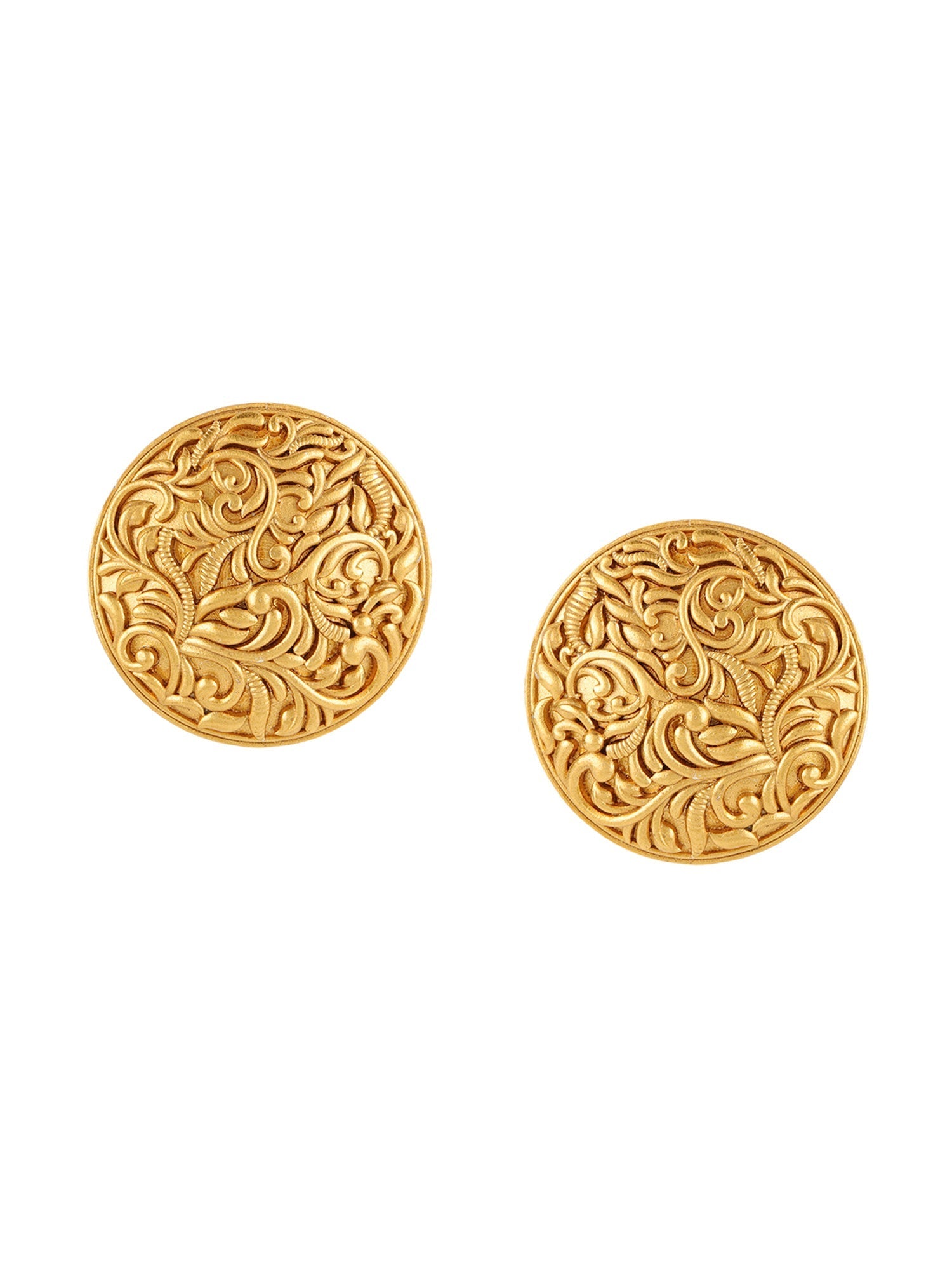 Round Golden Studs - Ruby Raang Ruby Raang Studio