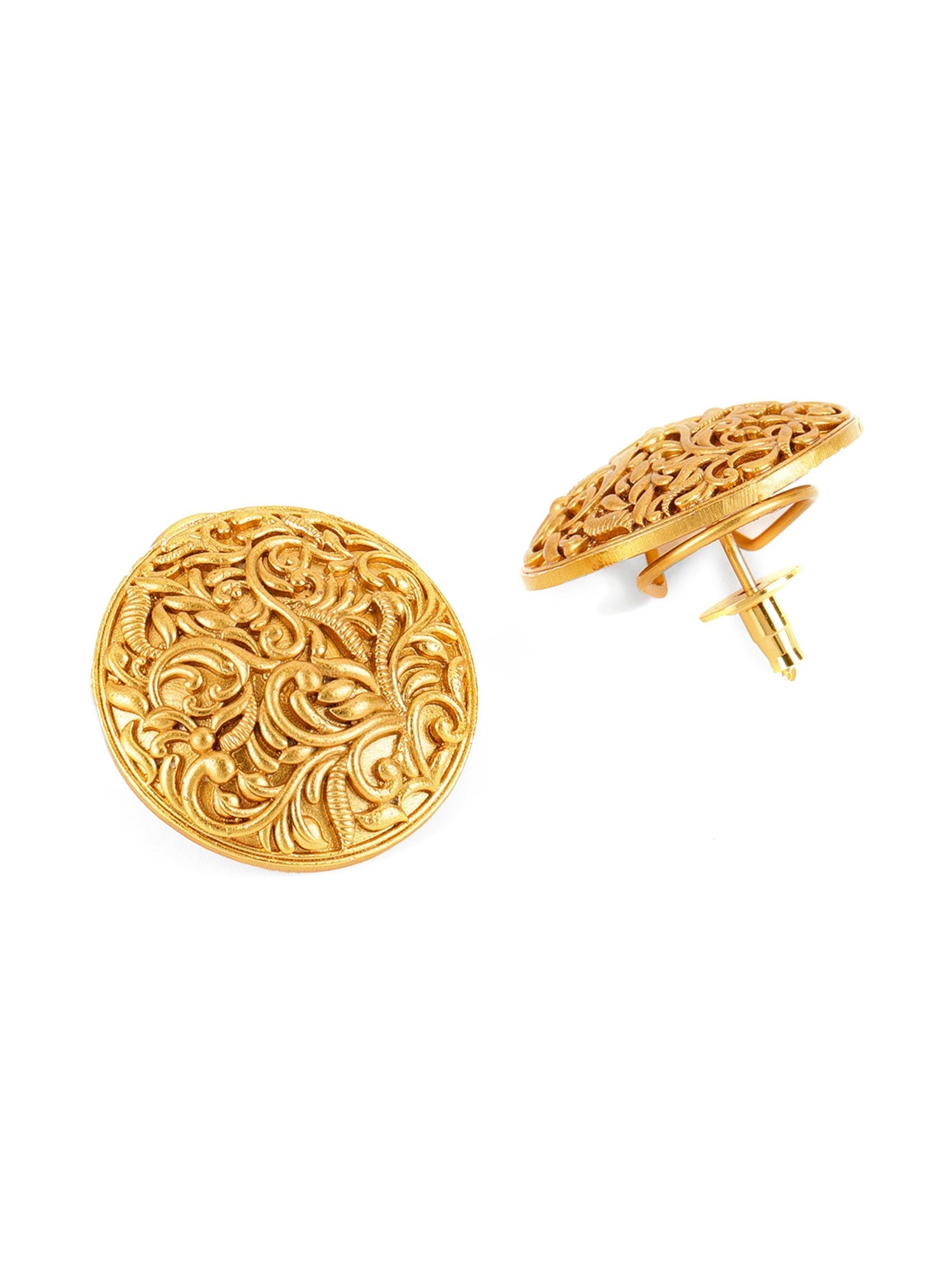 Round Golden Studs - Ruby Raang Ruby Raang Studio