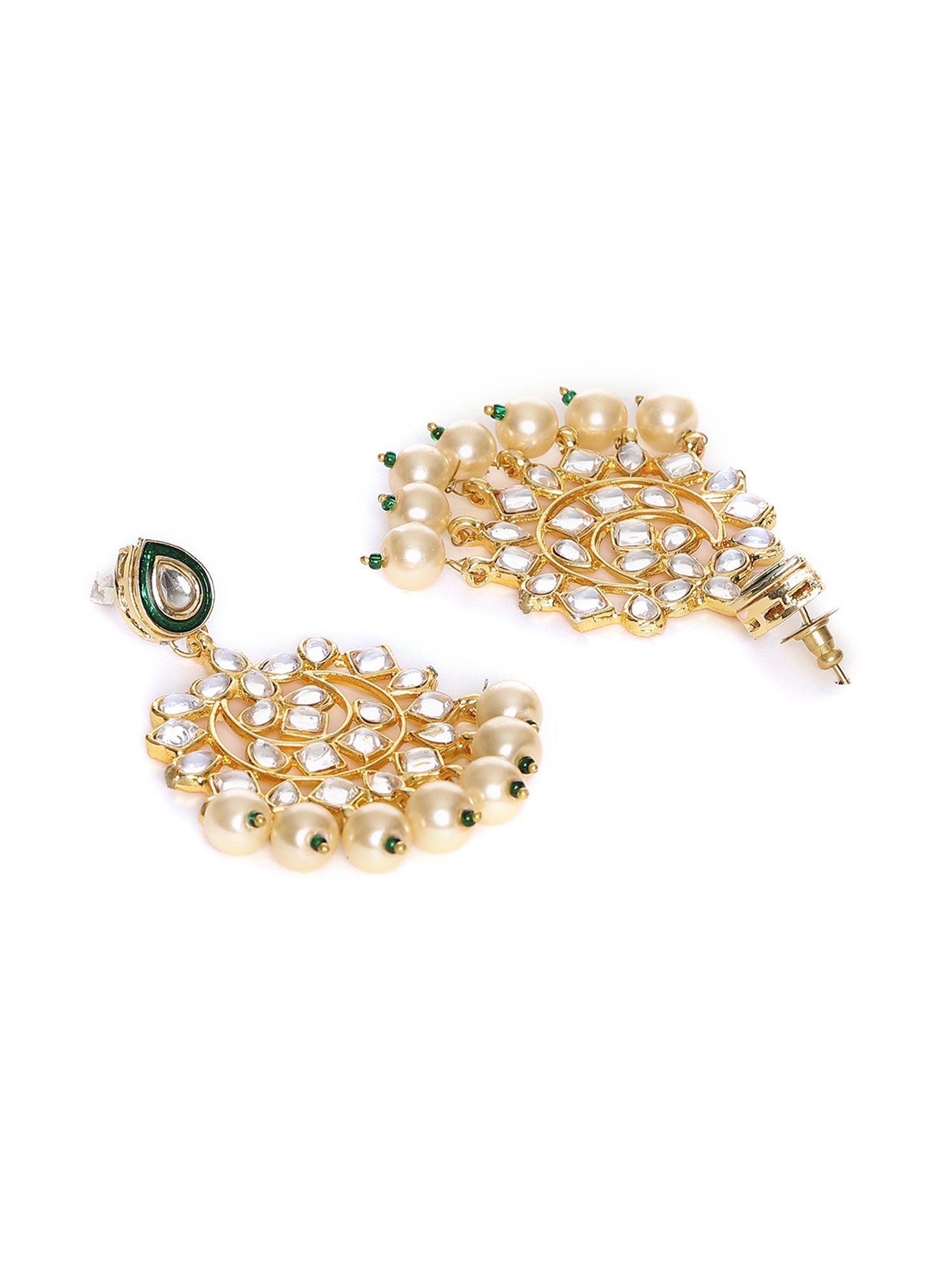 Kundan Chand Earrings - Ruby Raang Ruby Raang Studio