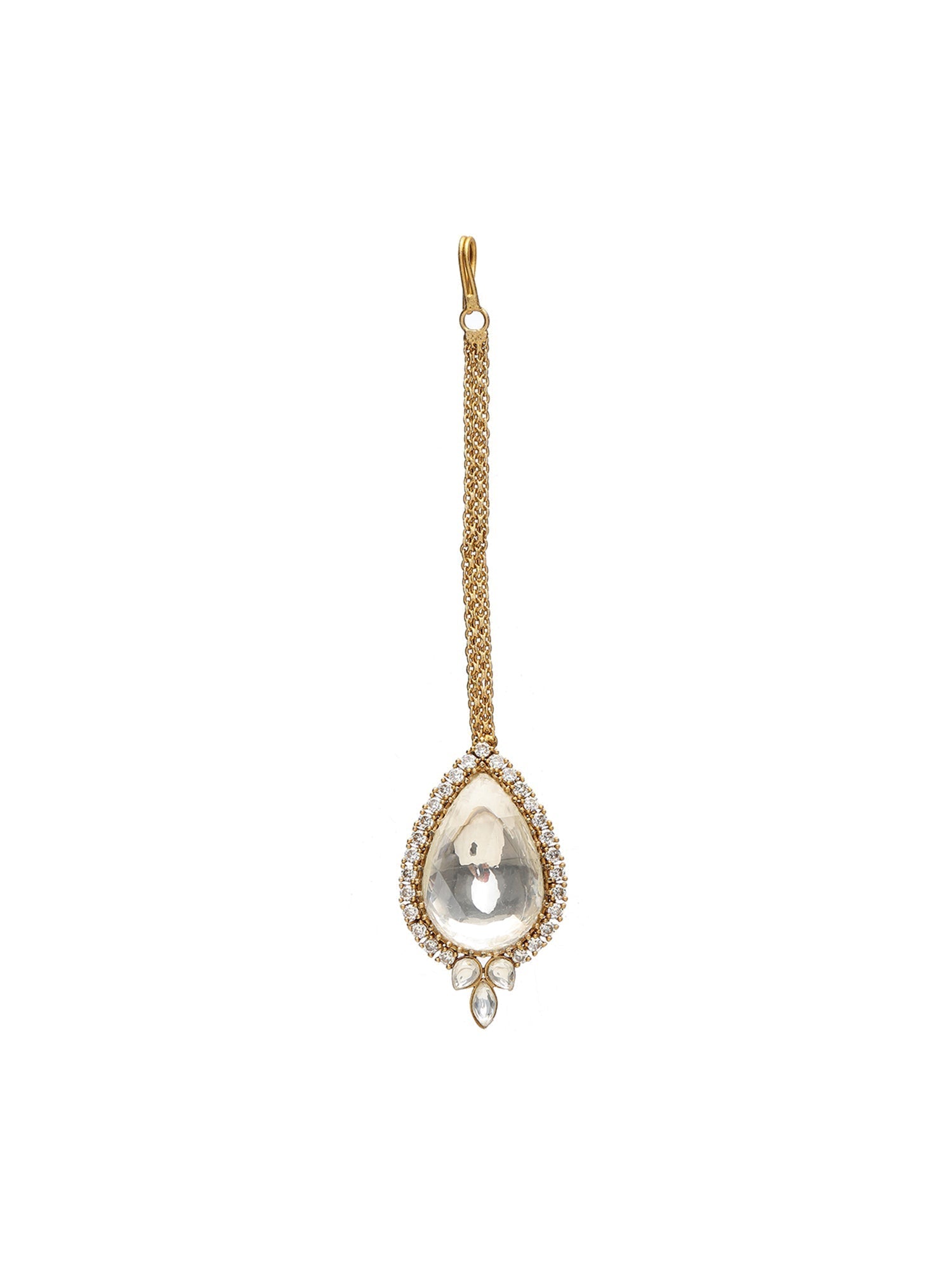 Kundan Maang Tikka with Diamonds - Ruby Raang | Swadesiicart