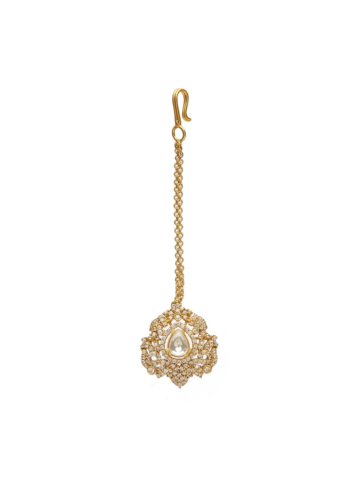 Kundan Maang Tikka with Diamonds - Ruby Raang | Swadesiicart