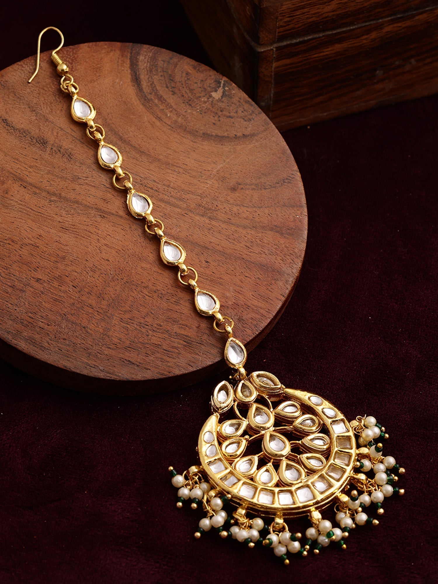 Kundan Chand Maang Tikka - Ruby Raang - Distacart