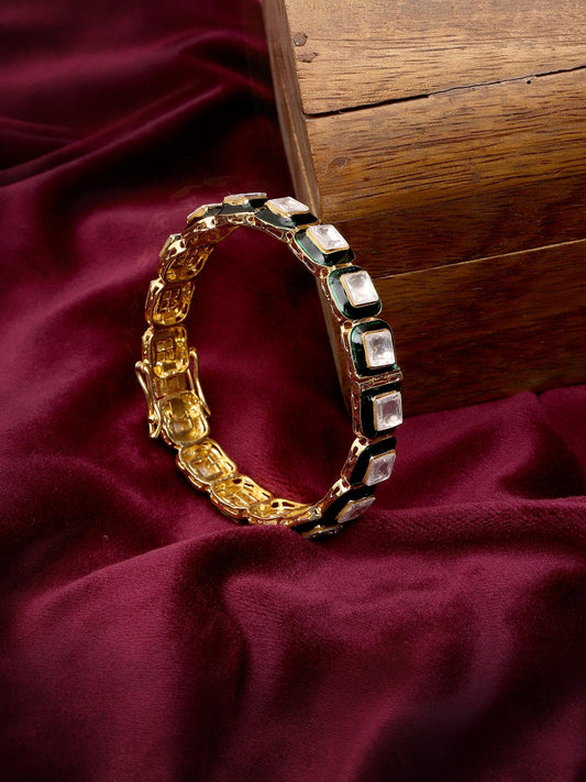 Kundan and Meenakari Bangle - Ruby Raang