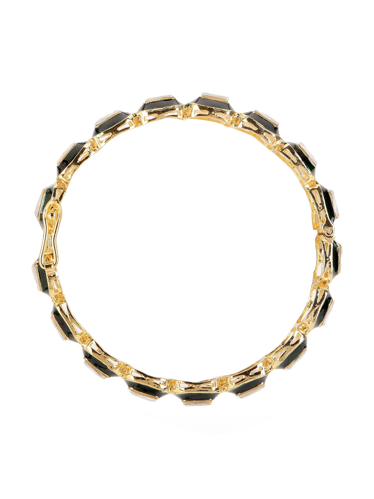 Kundan and Meenakari Bangle - Ruby Raang Ruby Raang Studio