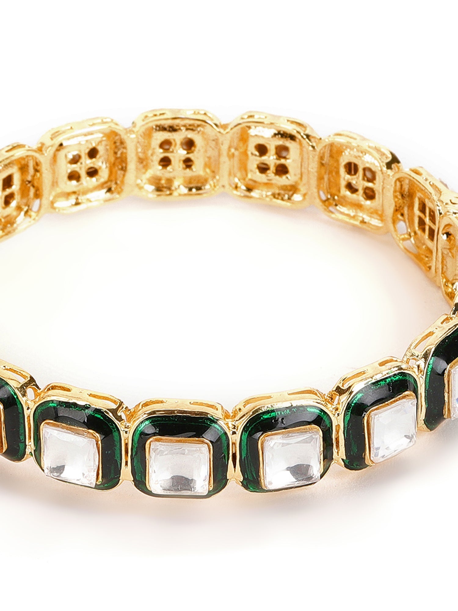 Kundan and Meenakari Bangle - Ruby Raang Ruby Raang Studio