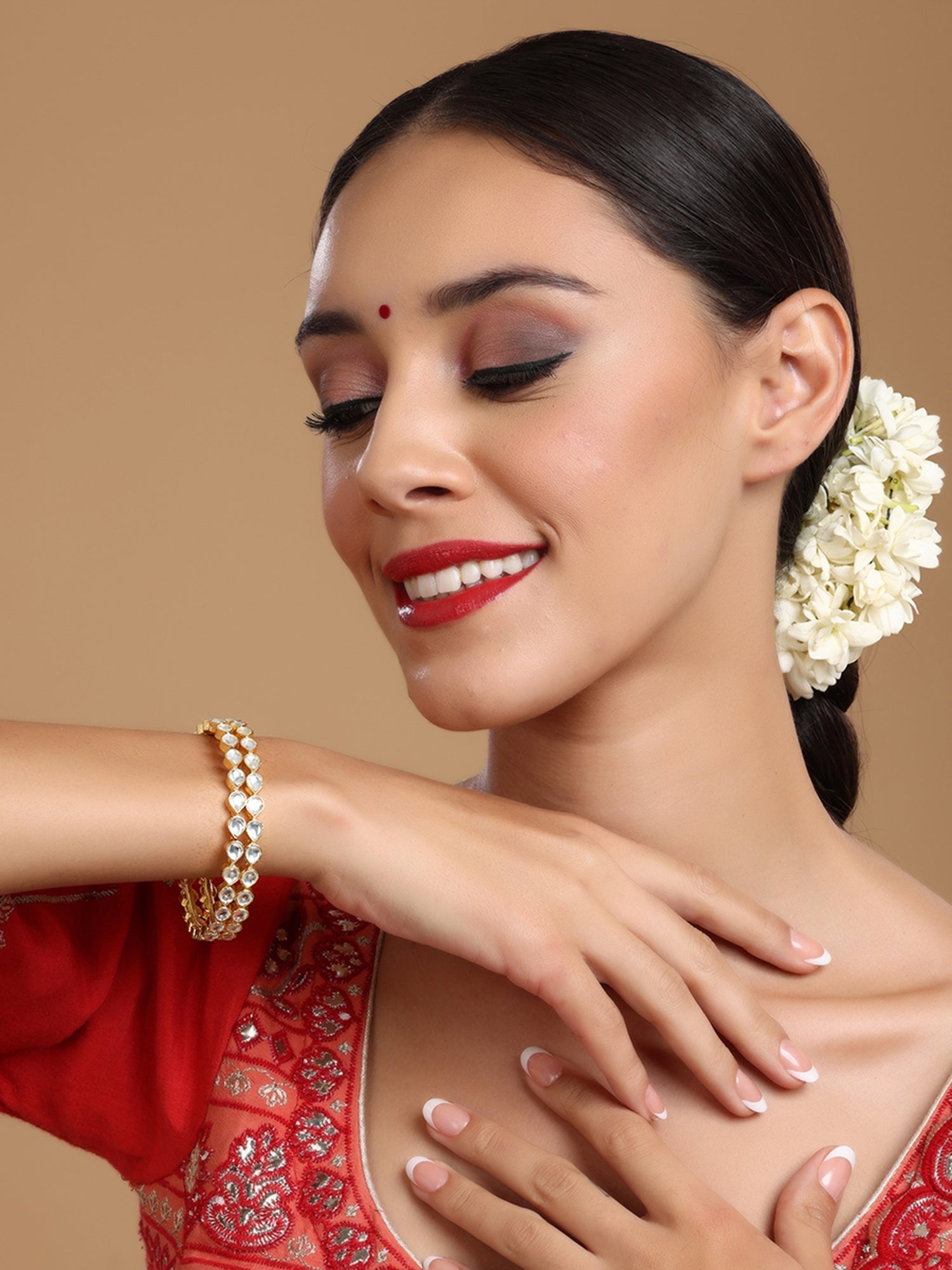 Kundan Bangles (set of 2) - Ruby Raang Ruby Raang Studio