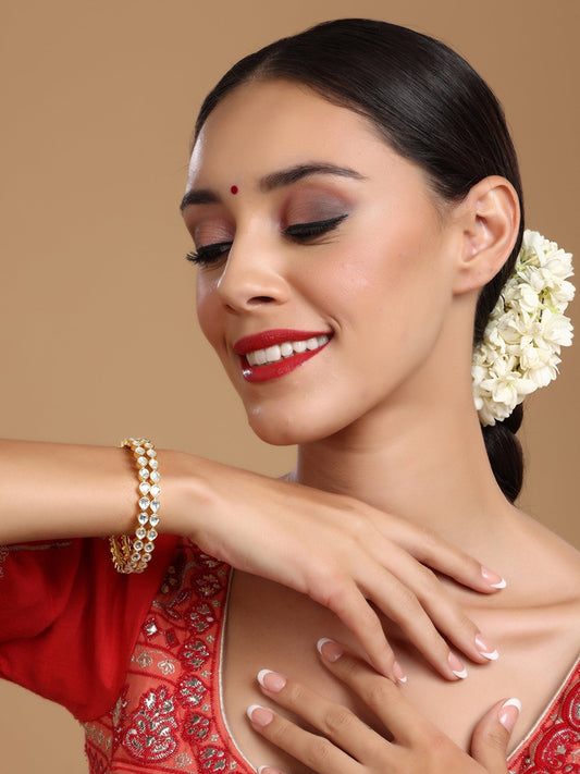 Kundan Bangles (set of 2) - Ruby Raang Ruby Raang Studio