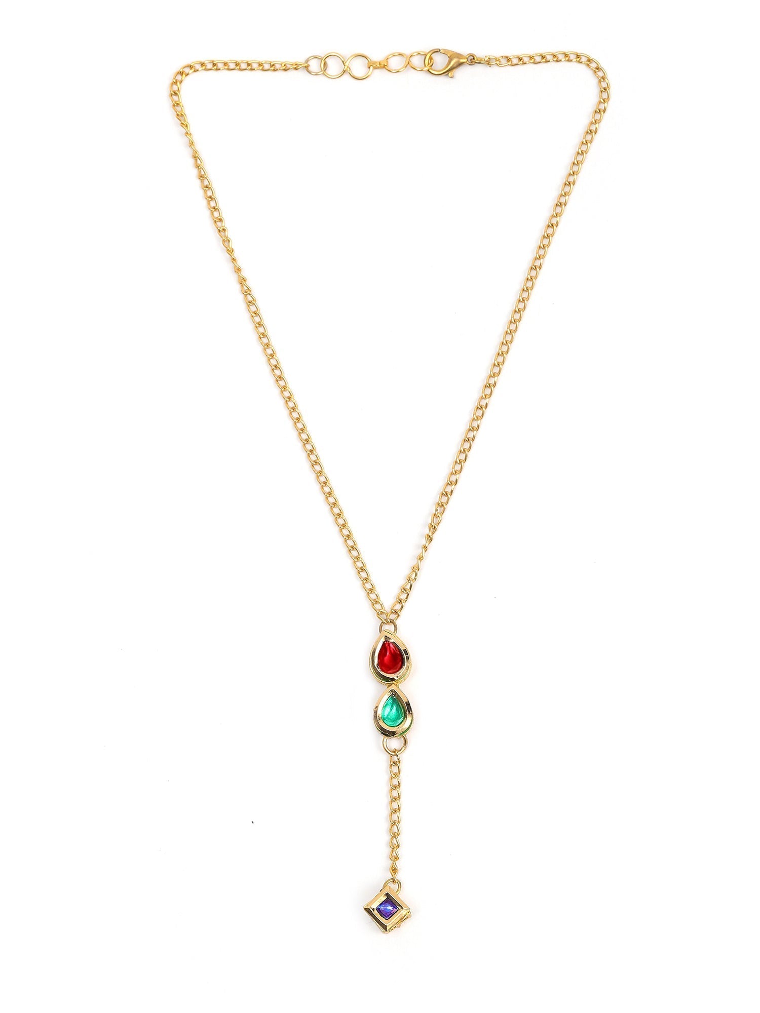 Multi Meenakari Kundan Necklace - Ruby Raang | Swadesiicart